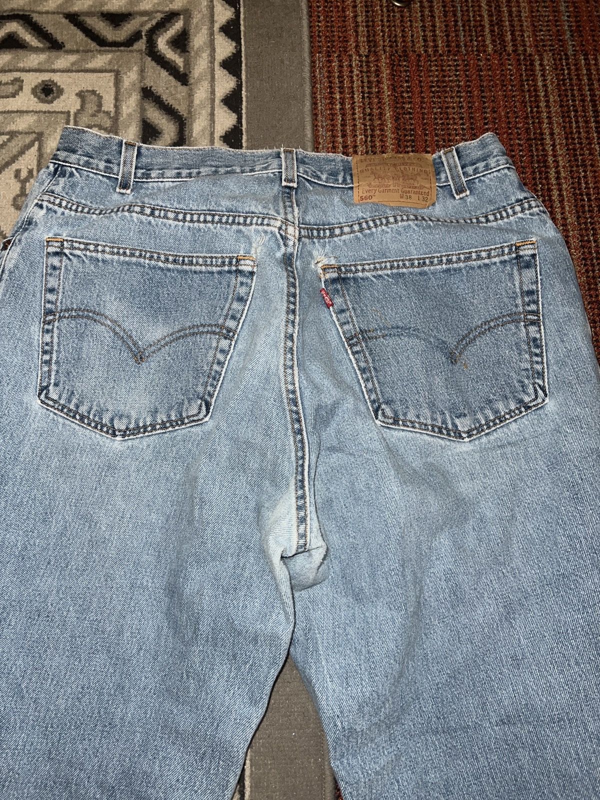 Levi's Vintage OOs Levis 560 baggy redline Distressed Denim Jeans Size US 38 / EU 54 - 3 Thumbnail