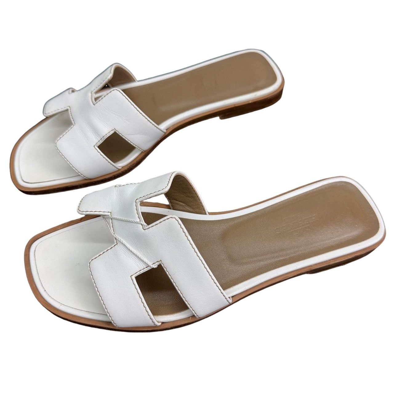 Hermes Hermès White Oran Sandals Size 36 Size US 6 / IT 36 - 1 Thumbnail