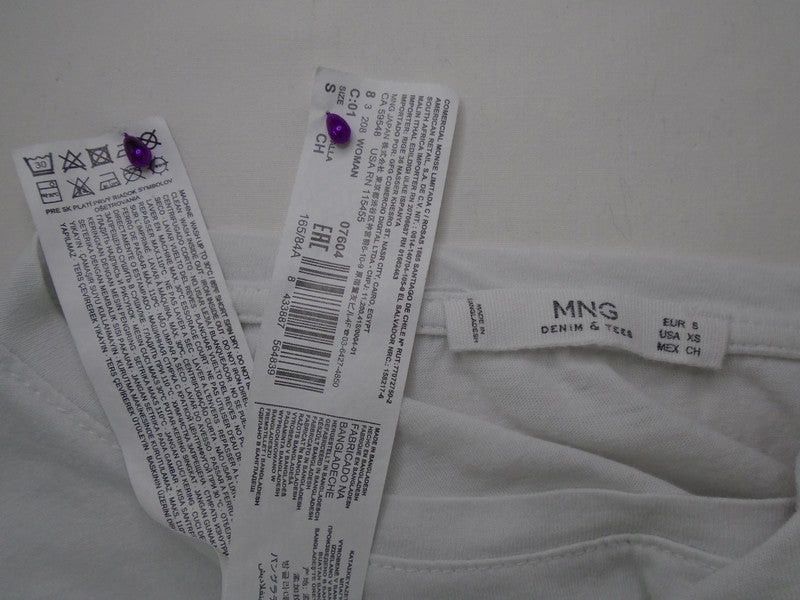 Mango Women's T-Shirt MNG. Color: White. Size: S. Size S / US 4 / IT 40 - 9 Thumbnail