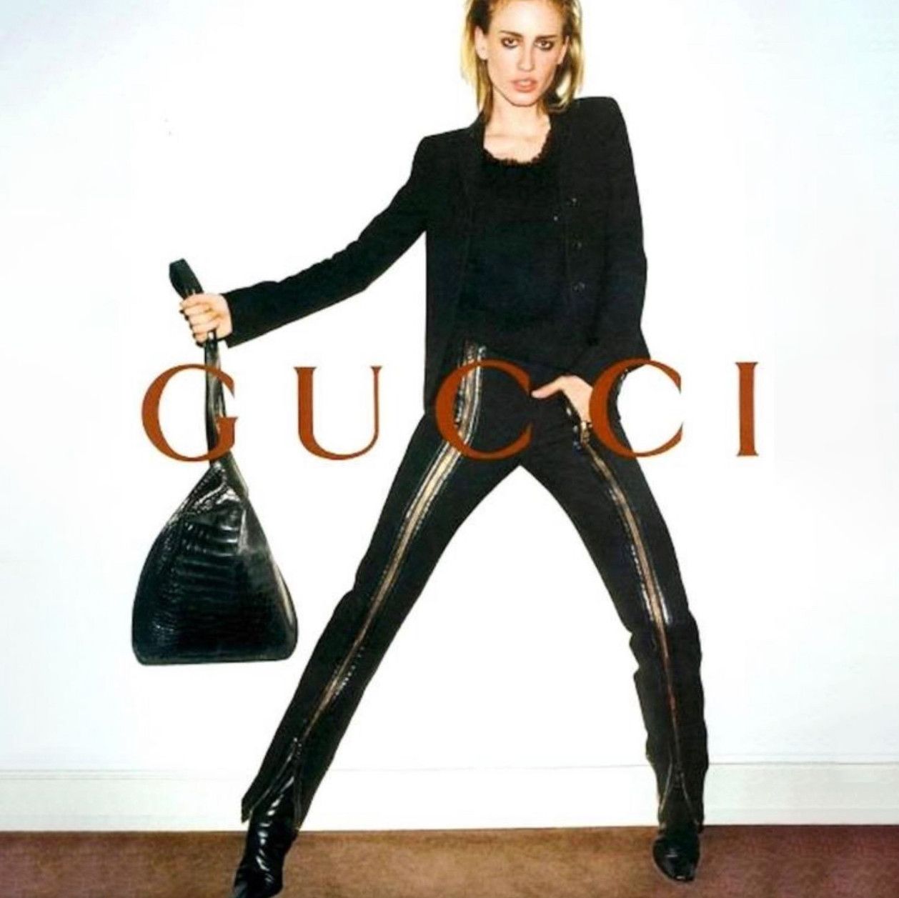 Gucci GUCCI Pants Wool Leather Ful Zip Vintage Black TOM FORD Size 26" / US 2 / IT 38 - 6 Thumbnail