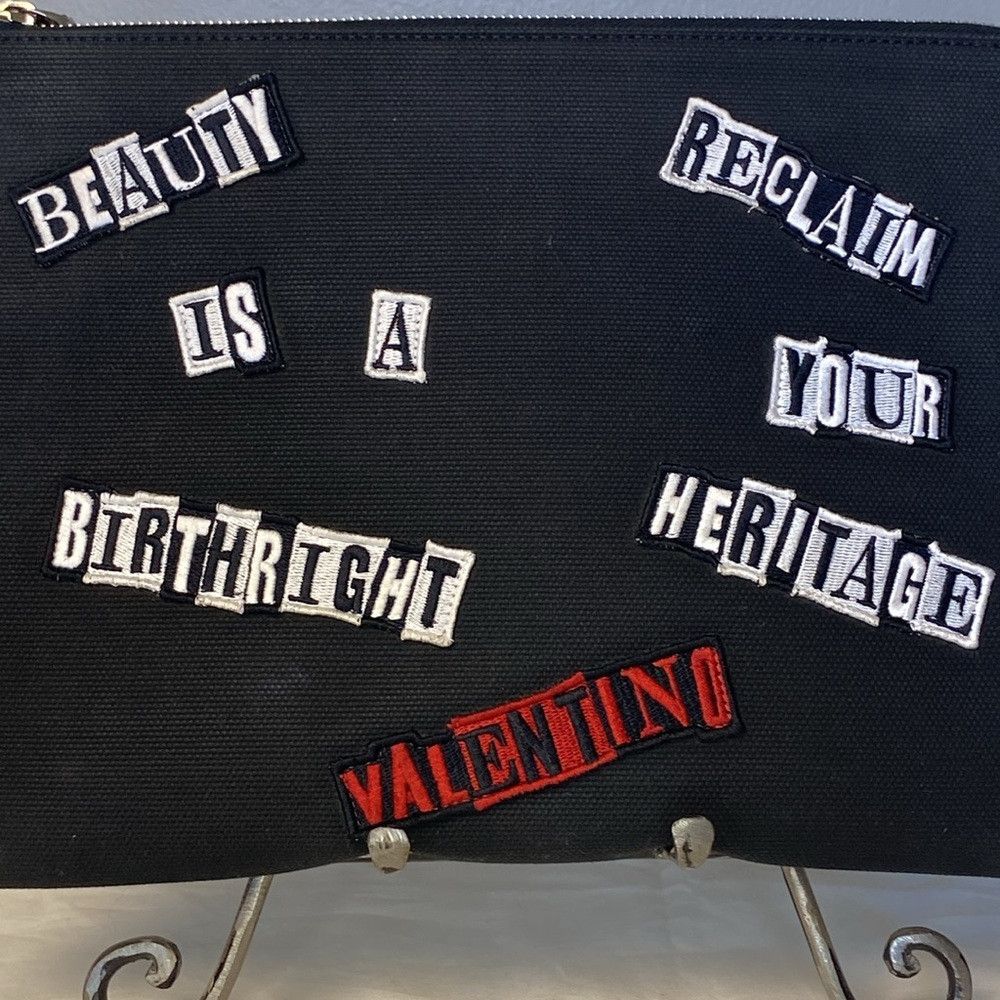 Valentino Valentino Garavani Black 'Beauty is a Birthright' Canvas St Size ONE SIZE - 2 Thumbnail