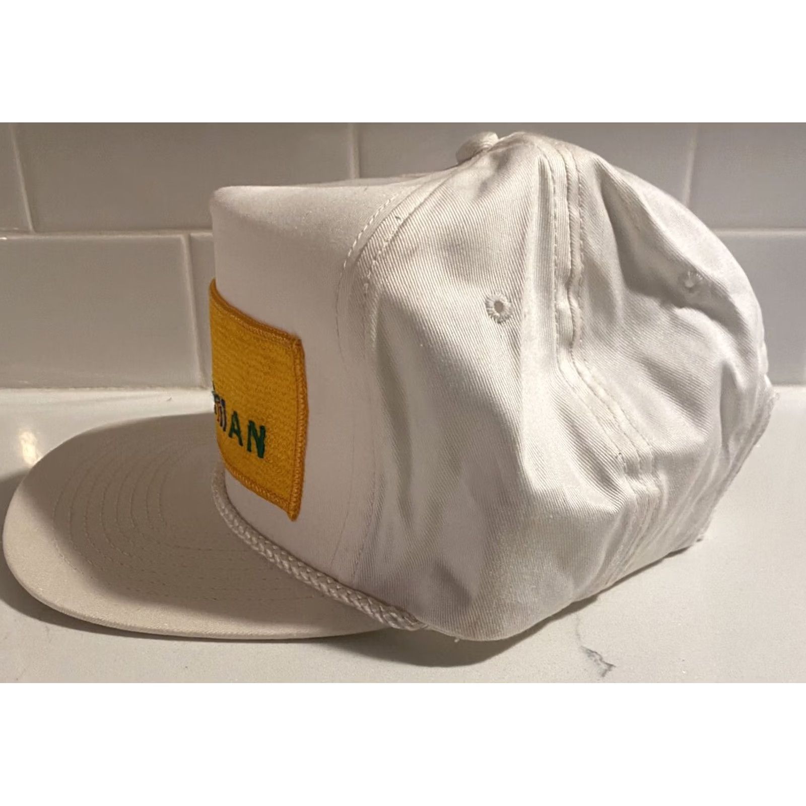 Garage VINTAGE HaT White Strapback Hat Hot Rod Racing NASCAR NHRA Men Adjustable Snapback Garageman Size ONE SIZE - 2 Thumbnail