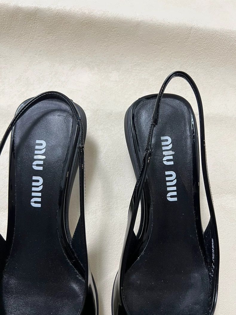 Prada MiuMiu Black High Heel Shoes Brand New-2506 Size US 6 / IT 36 - 7 Thumbnail