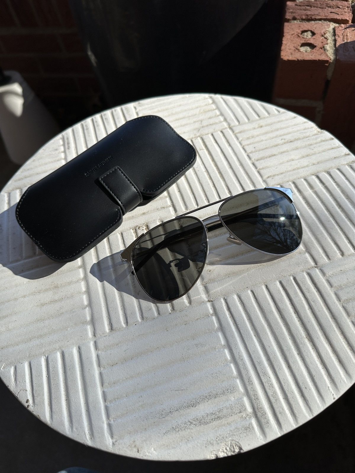 SL279 003 Silver Aviator Sunglasses