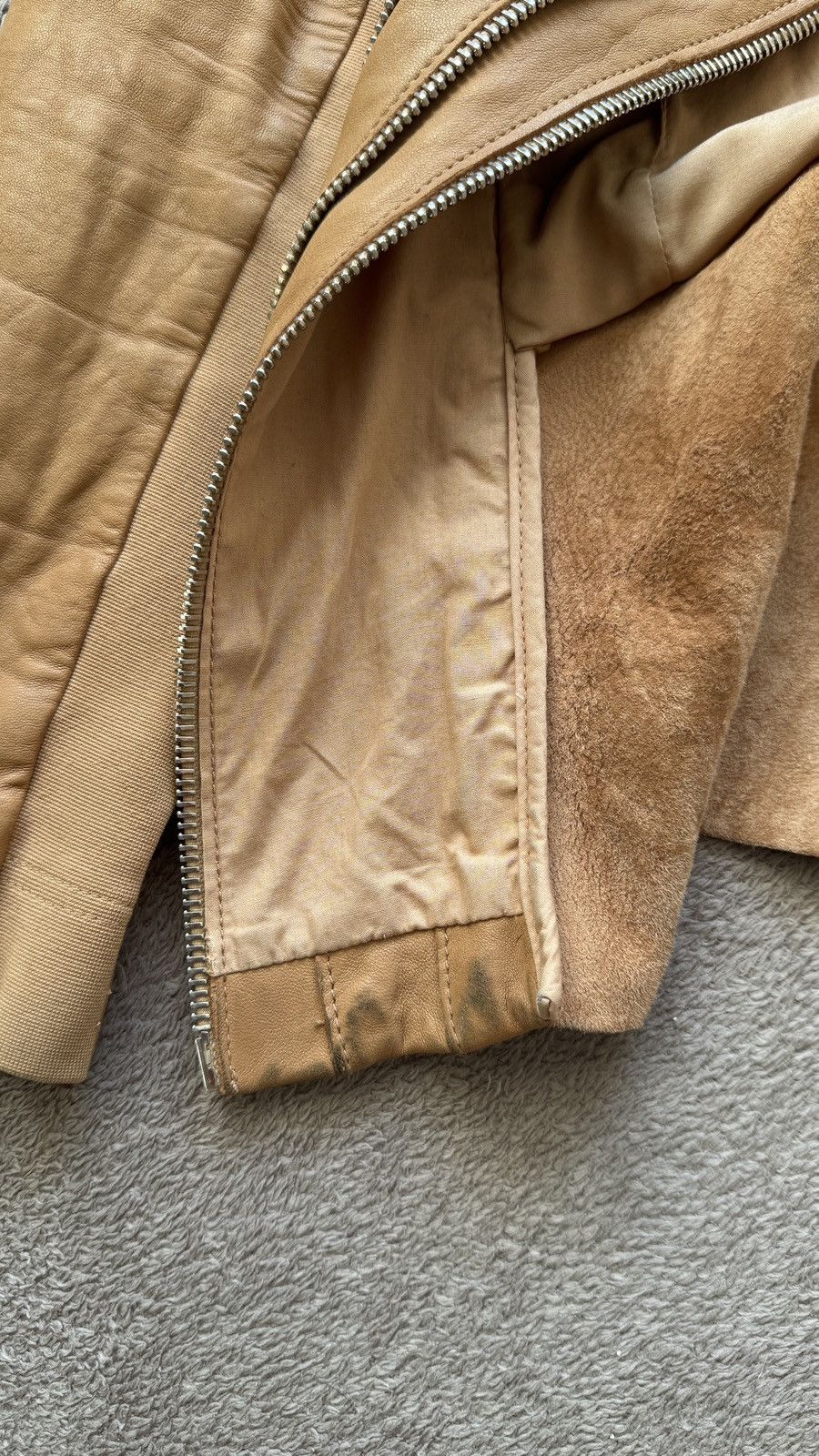 Genuine Leather Willow Soft Cognac Lambskin Leather Zippers Detail Jacket Size M / US 6-8 / IT 42-44 - 9 Thumbnail