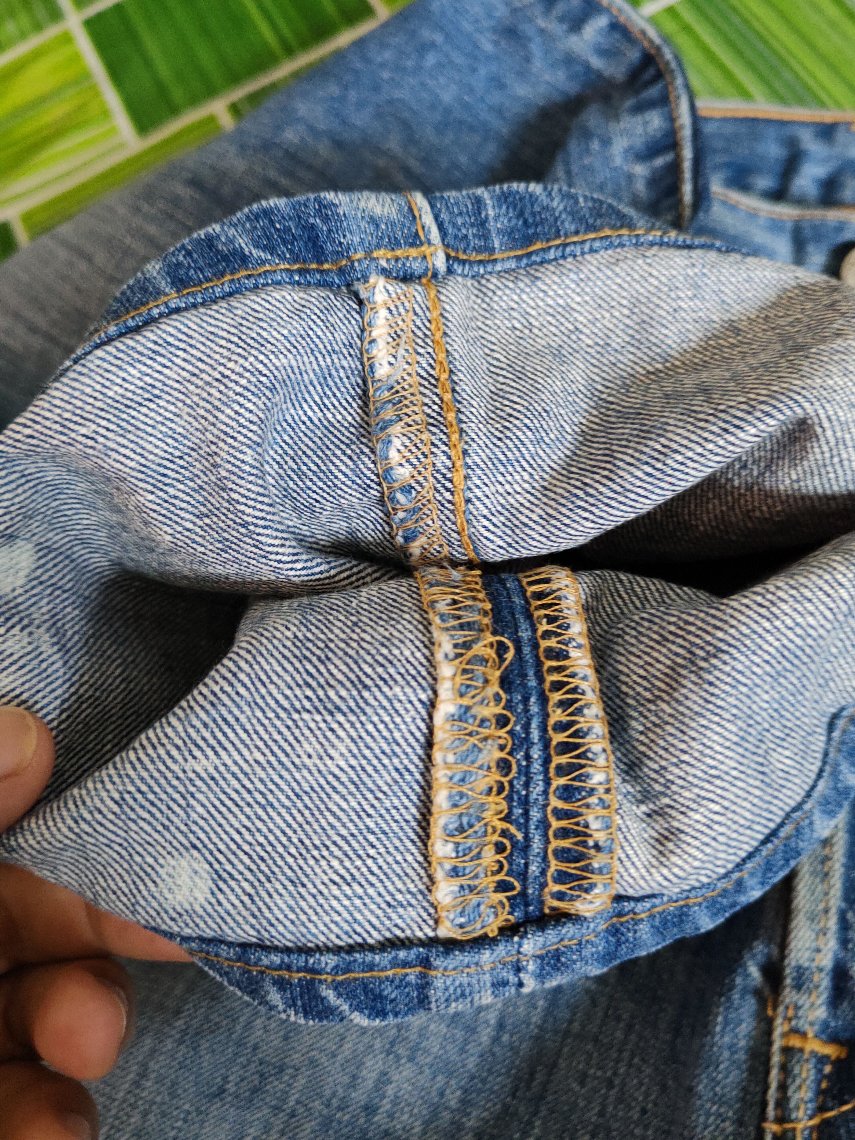 Japanese Brand 501 Levi's Blue Distressed Ripped Jeans #S1830 Size US 33 - 14 Thumbnail