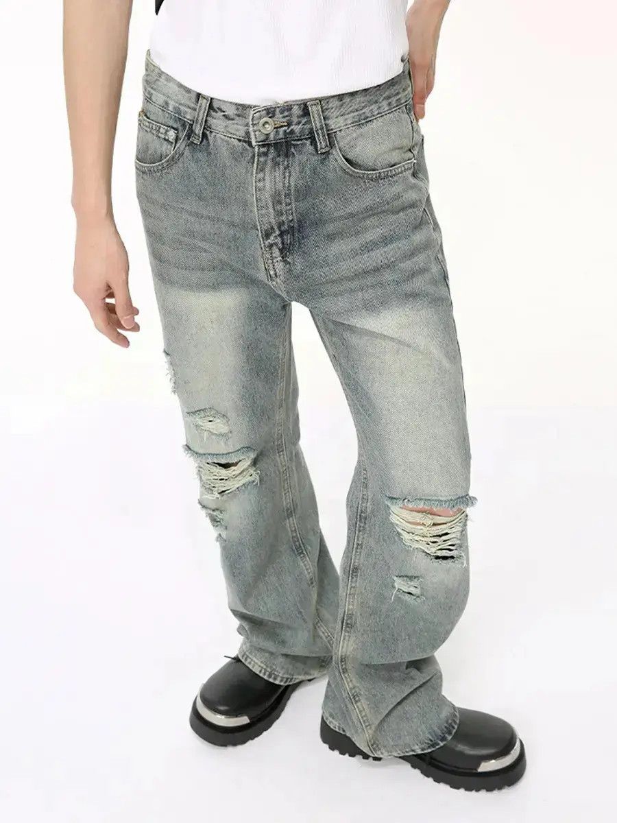 Japanese Brand Retro loose high street slightly flared jeans Size US 32 / EU 48 - 3 Thumbnail