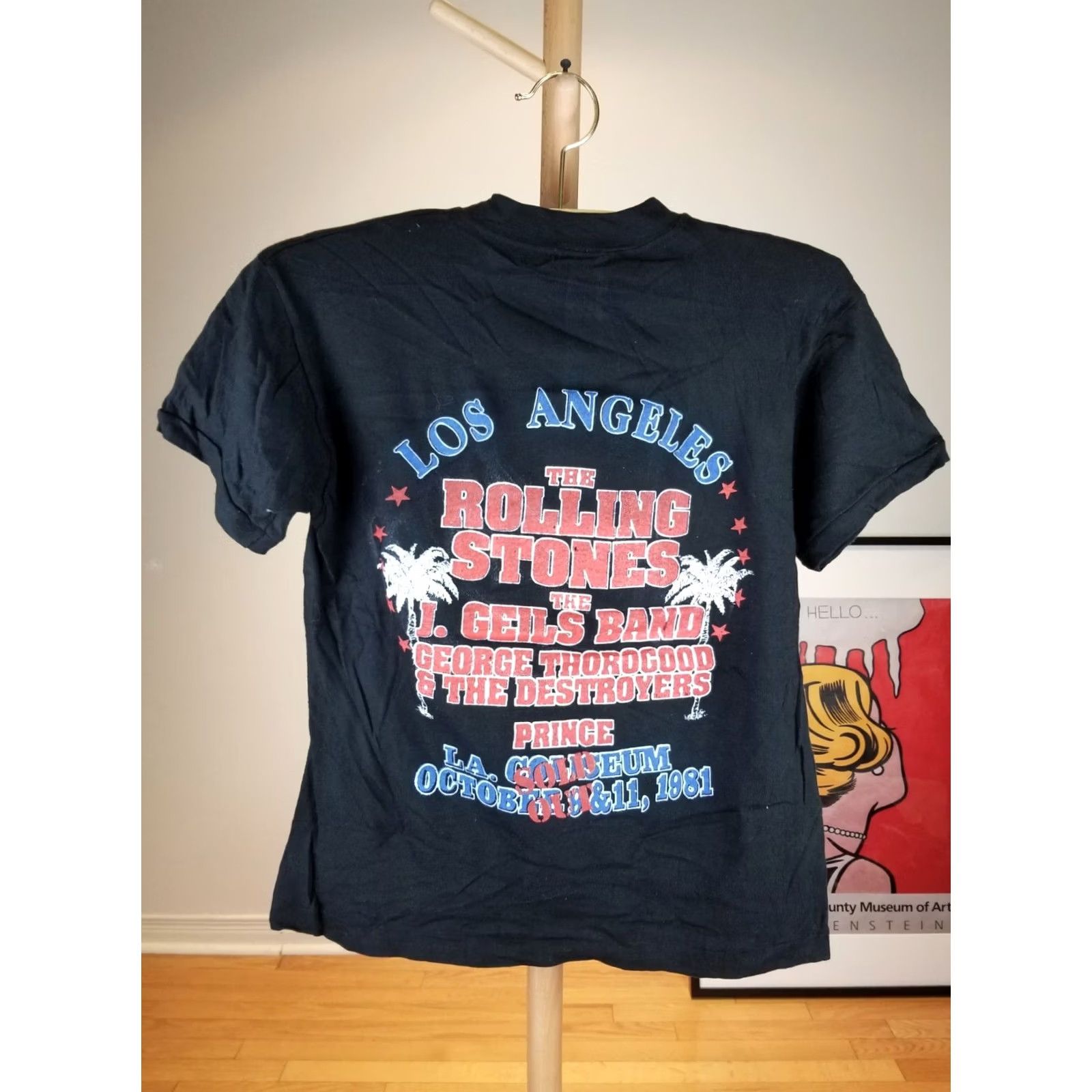 Vintage VINTAGE ROLLING STONES LOS ANGELES TOUR T-SHIRT 81' DEADSTOCK M Black Men Size US M / EU 48-50 / 2 - 5 Thumbnail