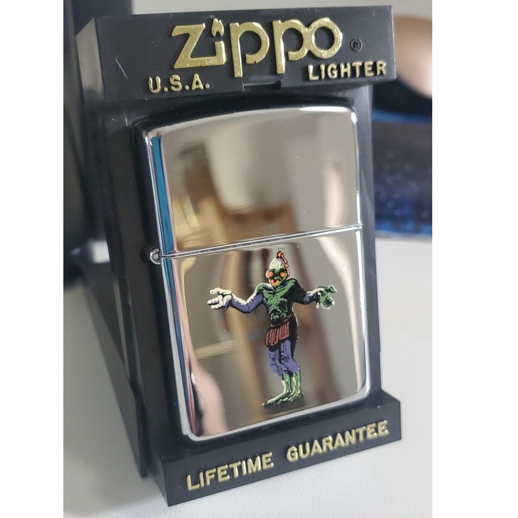 Zippo RARE VINTAGE ZIPPO - Swamp Man - High Polish Chrome-1998 NIB Size ONE SIZE - 2 Thumbnail