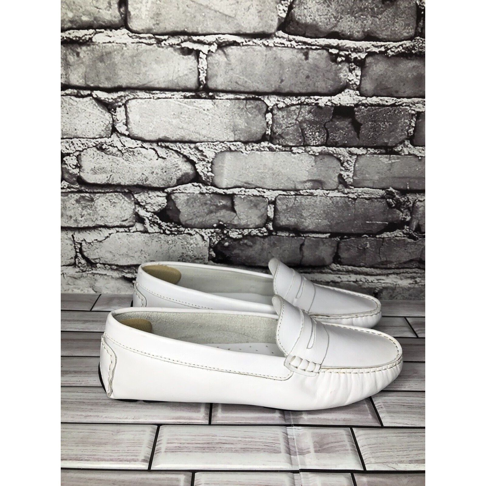 Massimo Matteo Massimo Matteo Firenze White Leather Driving Moccasins Flats Size US 10 / IT 40 - 22 Thumbnail