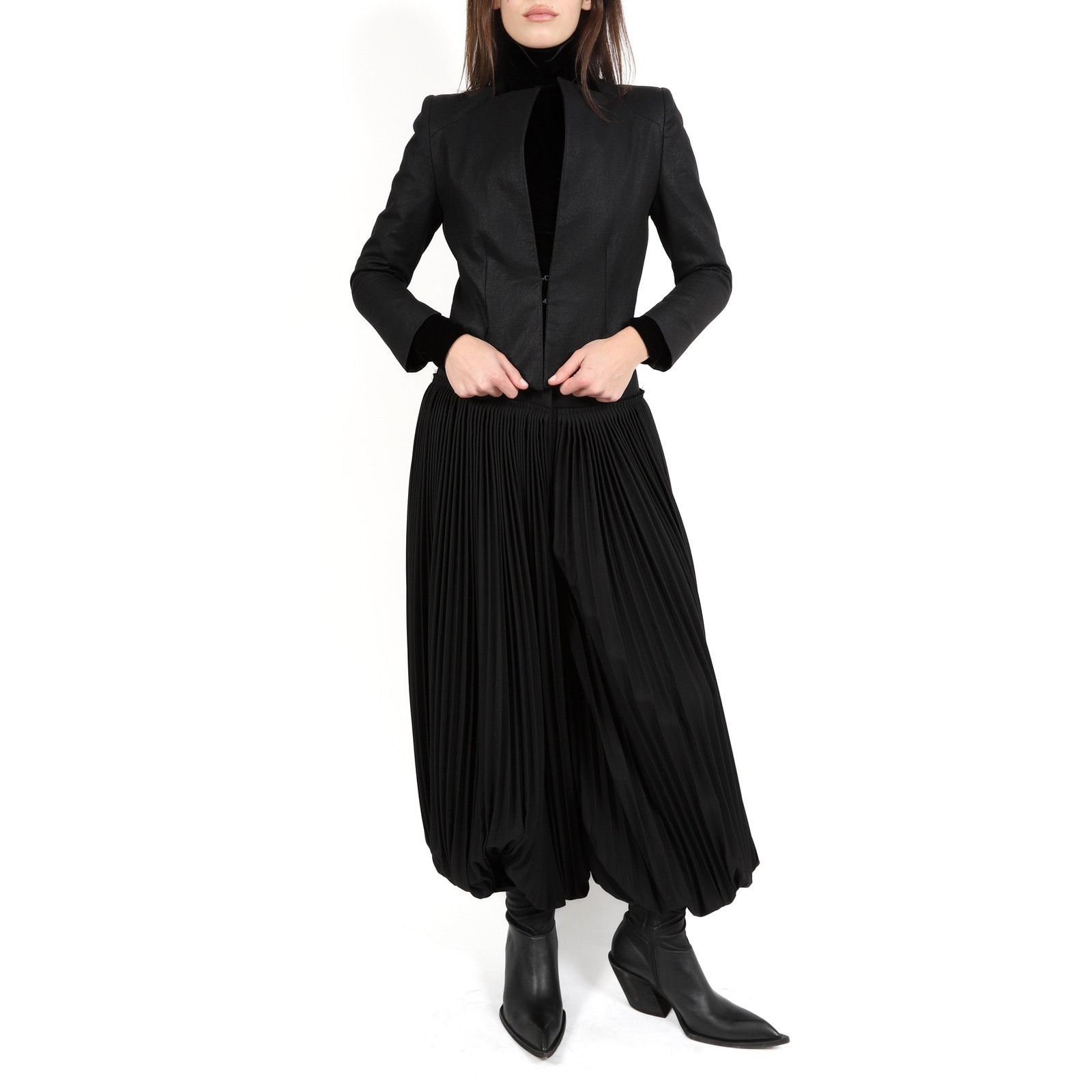 Haider Ackermann FW06 Cropped Tailored Jacket in Black Cotton Size XS / US 0-2 / IT 36-38 - 2 Thumbnail
