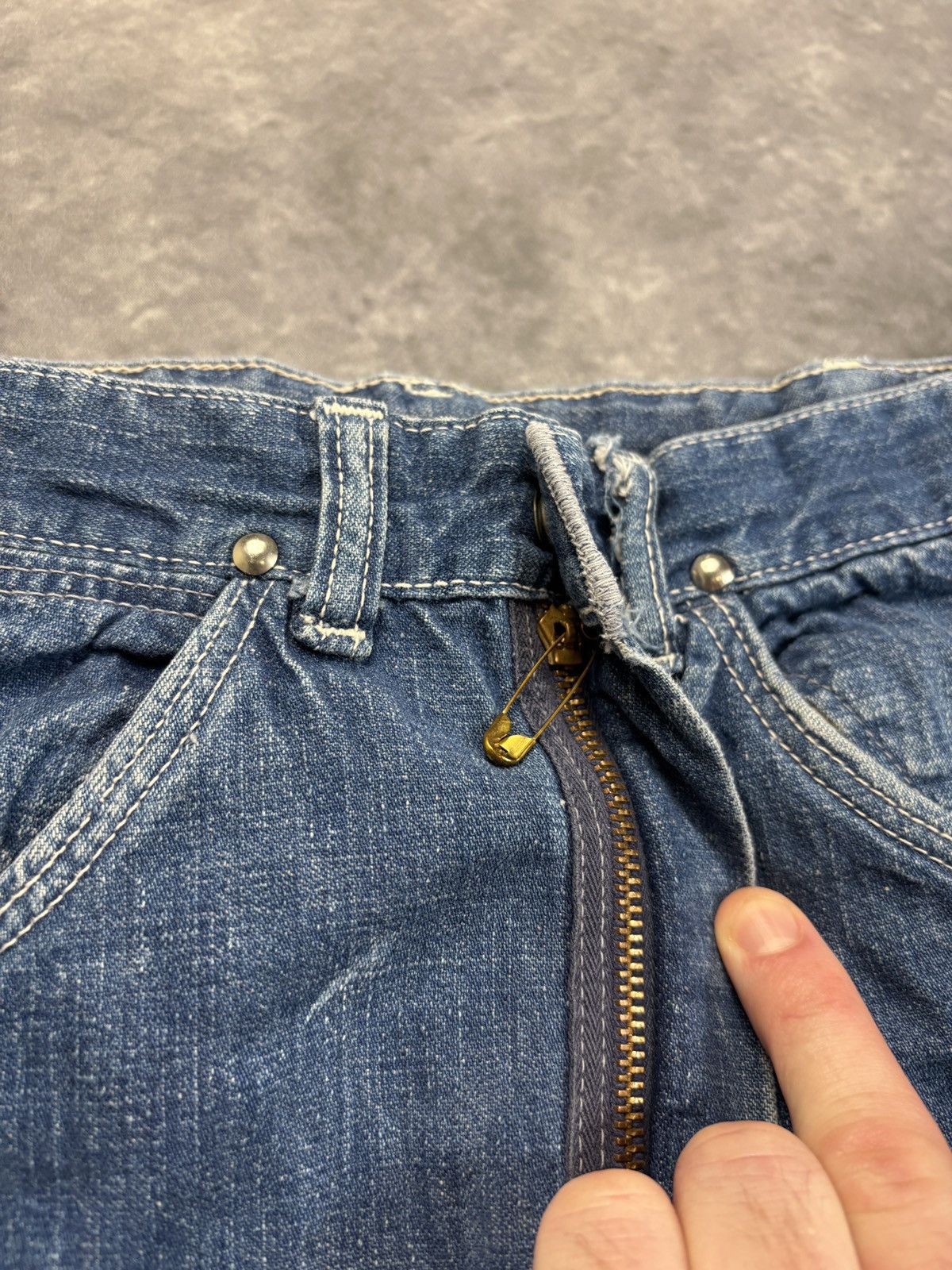 Sears × Vintage True Vintage Work Denim Double Knee Jeans 1960s 1970s Carpen Size 24" / US 00 / IT 34 - 6 Thumbnail