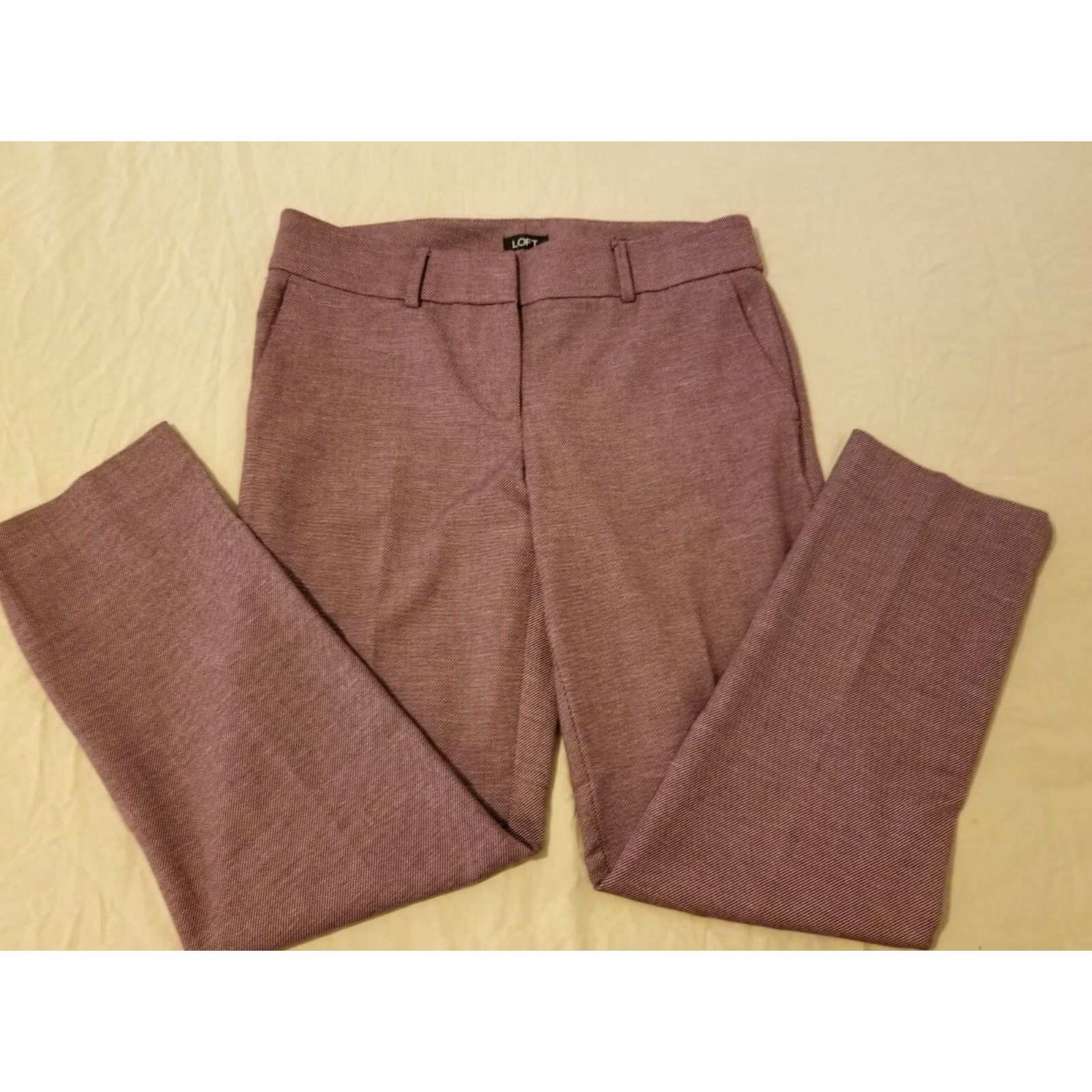 Ann Taylor Womens Ann Taylor Dress Pants 4 Red Slack Trouser Khaki Stretch Pants Womens 4 Red Dress Pants Ann Taylor Size 27" / US 4 / IT 40 - 3 Thumbnail