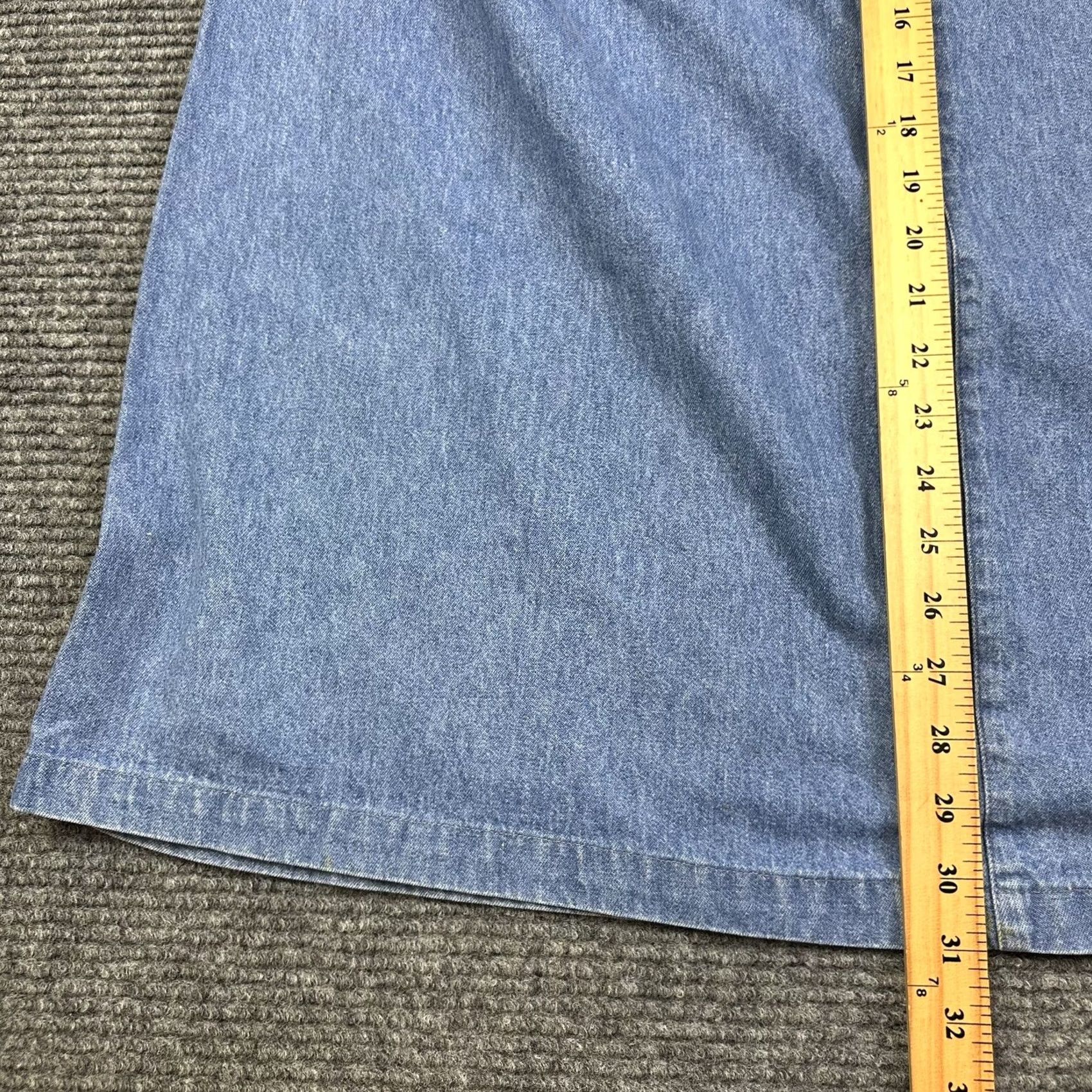 Denime VINTAGE Womens Denim Skirt 12 Long 100% Cotton Made In USA With Pockets Outback Red Black Cap? Size 34" / US 12 / IT 48 - 5 Thumbnail