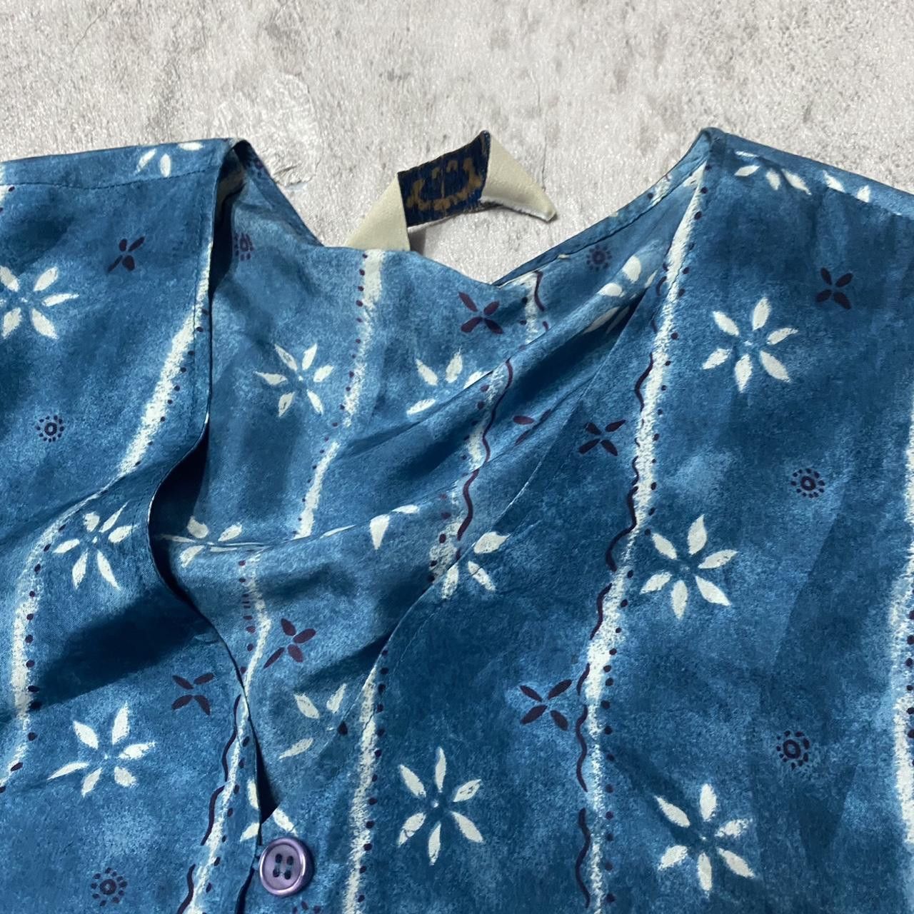 Other 70s blue and white striped silk romper with button-up front Size US S / EU 44-46 / 1 - 3 Thumbnail