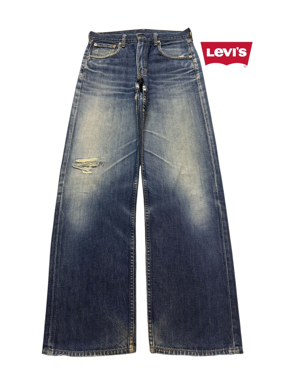 Levi's Vintage 80s Levis 503 Blue Faded Wash Distressed Wide Leg Size US 30 / EU 46 - 1 Thumbnail