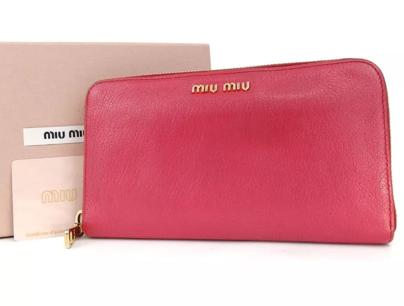 Miu Miu Authentic miu miu 5M0506 Zip around purse leather Size ONE SIZE - 1 Thumbnail