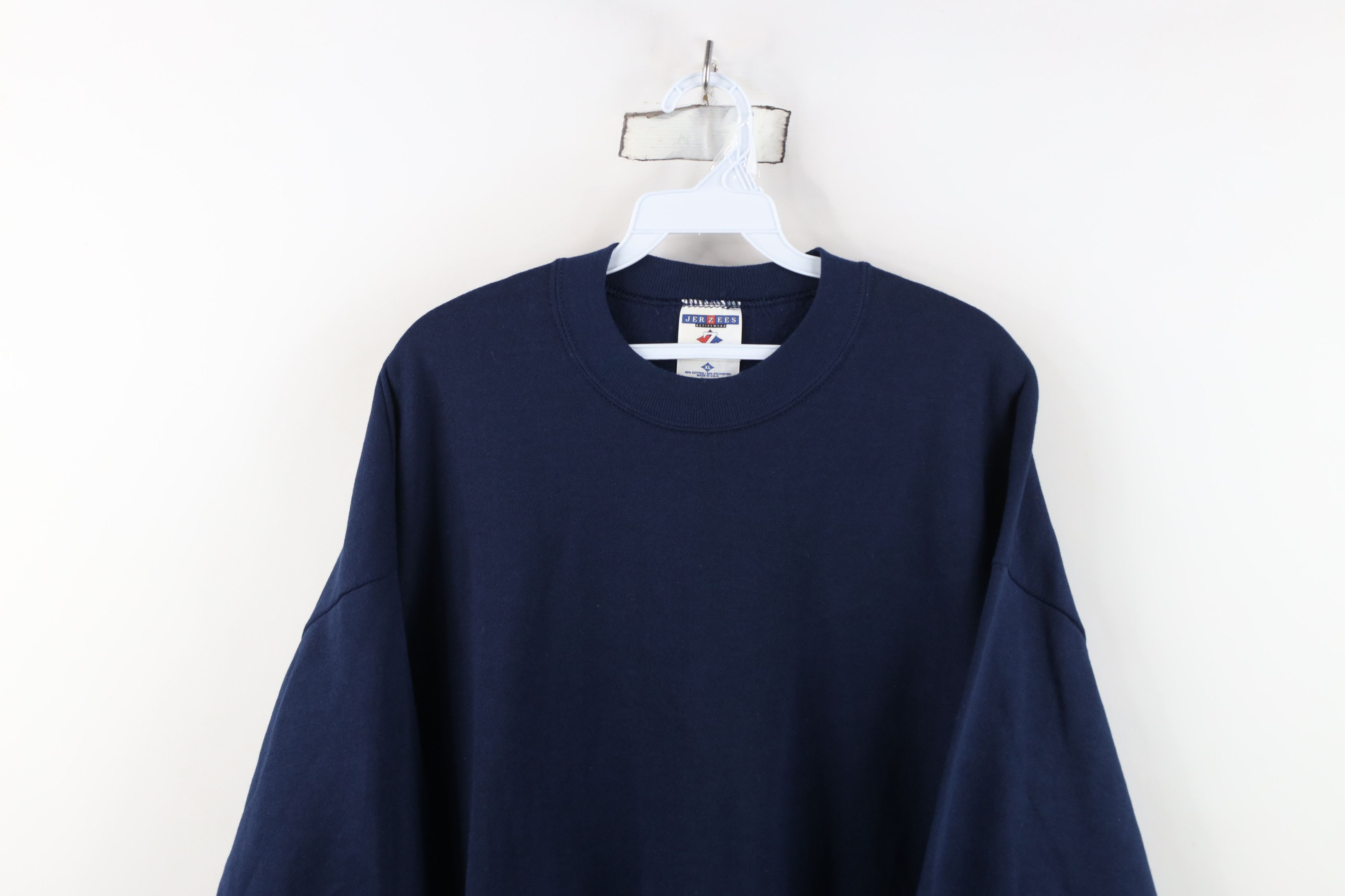 Vintage Vintage 90s Streetwear Crewneck Sweatshirt Navy Blue USA Size US XL / EU 56 / 4 - 2 Thumbnail