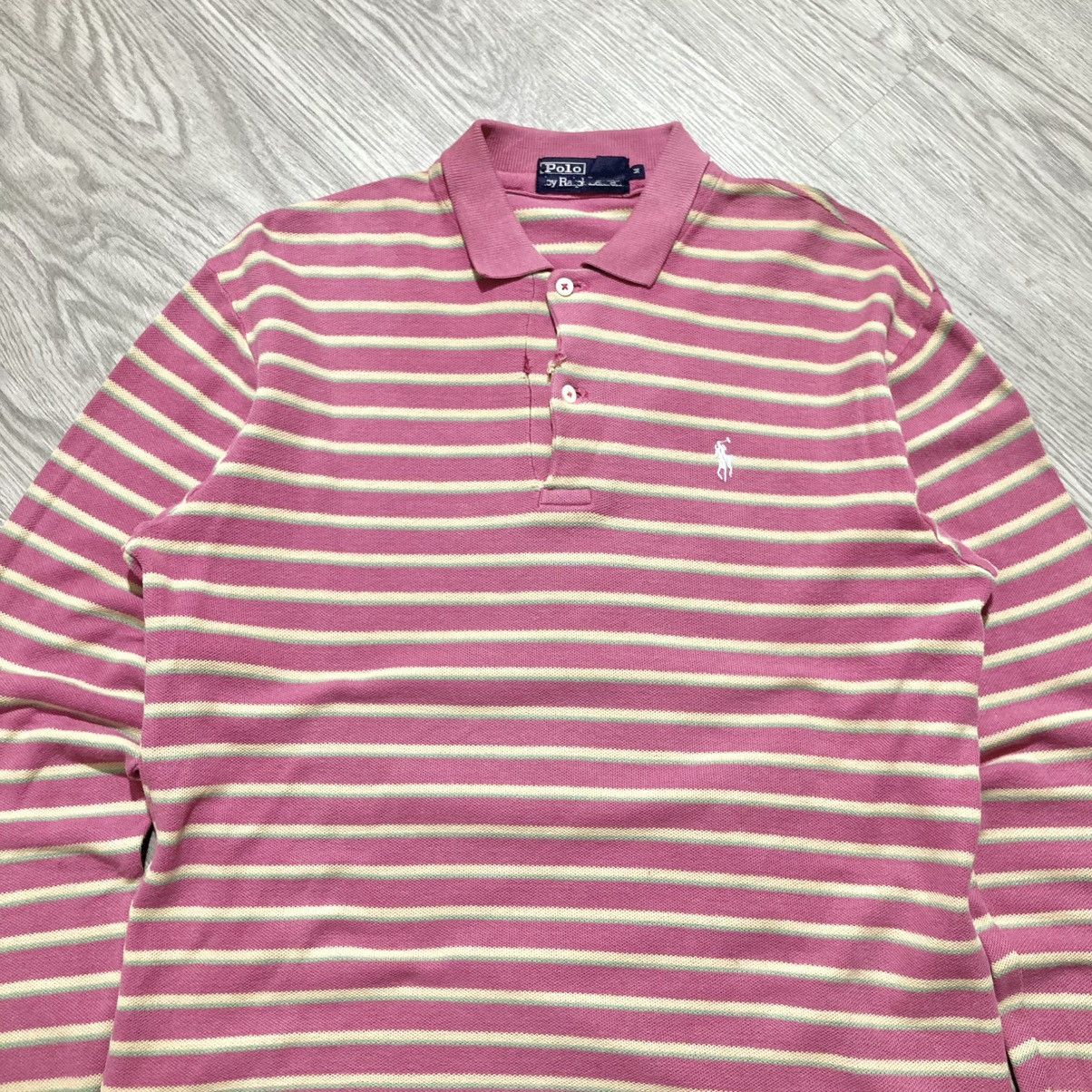 Polo Ralph Lauren Vintage Polo Ralph Lauren Striped Rugby Shirt Pink Size US M / EU 48-50 / 2 - 2 Thumbnail
