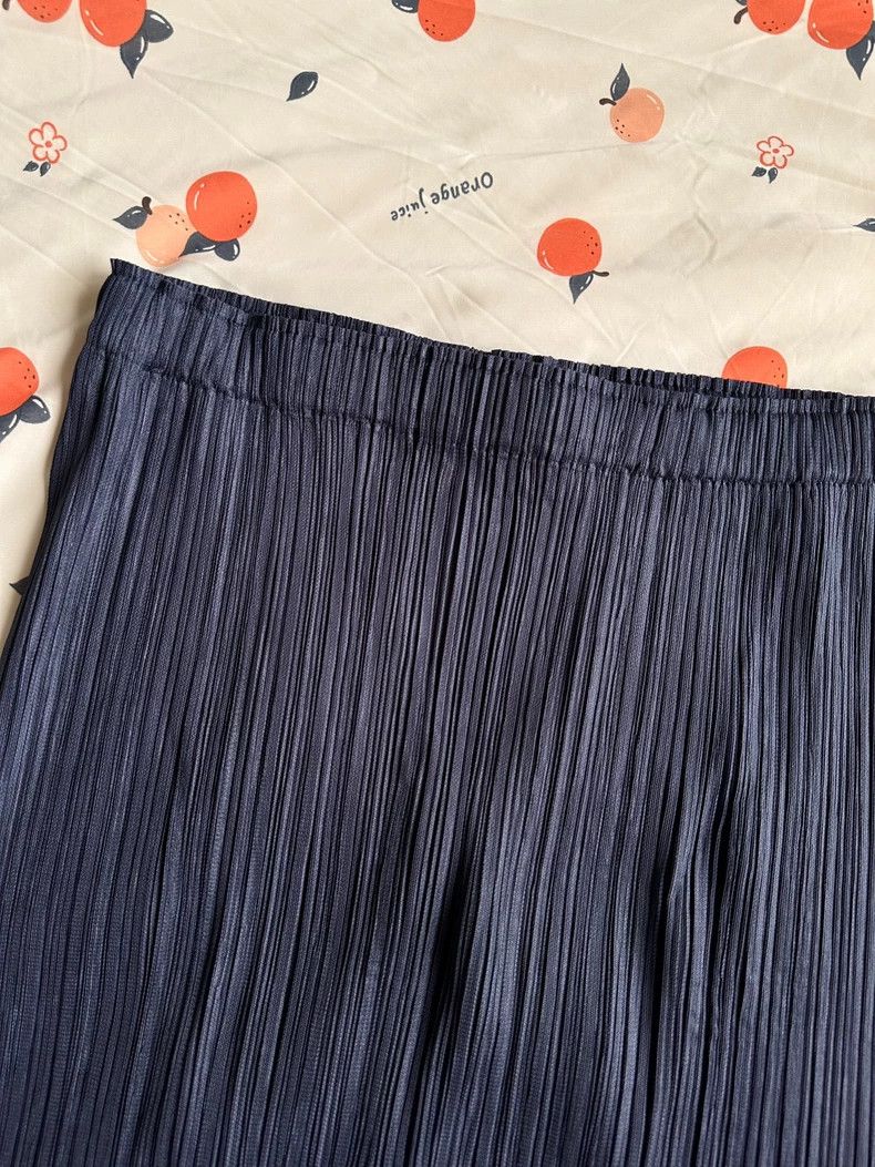 Issey Miyake Issey Miyake size:3 Blue-gray pleated skirt Size 31" - 4 Thumbnail