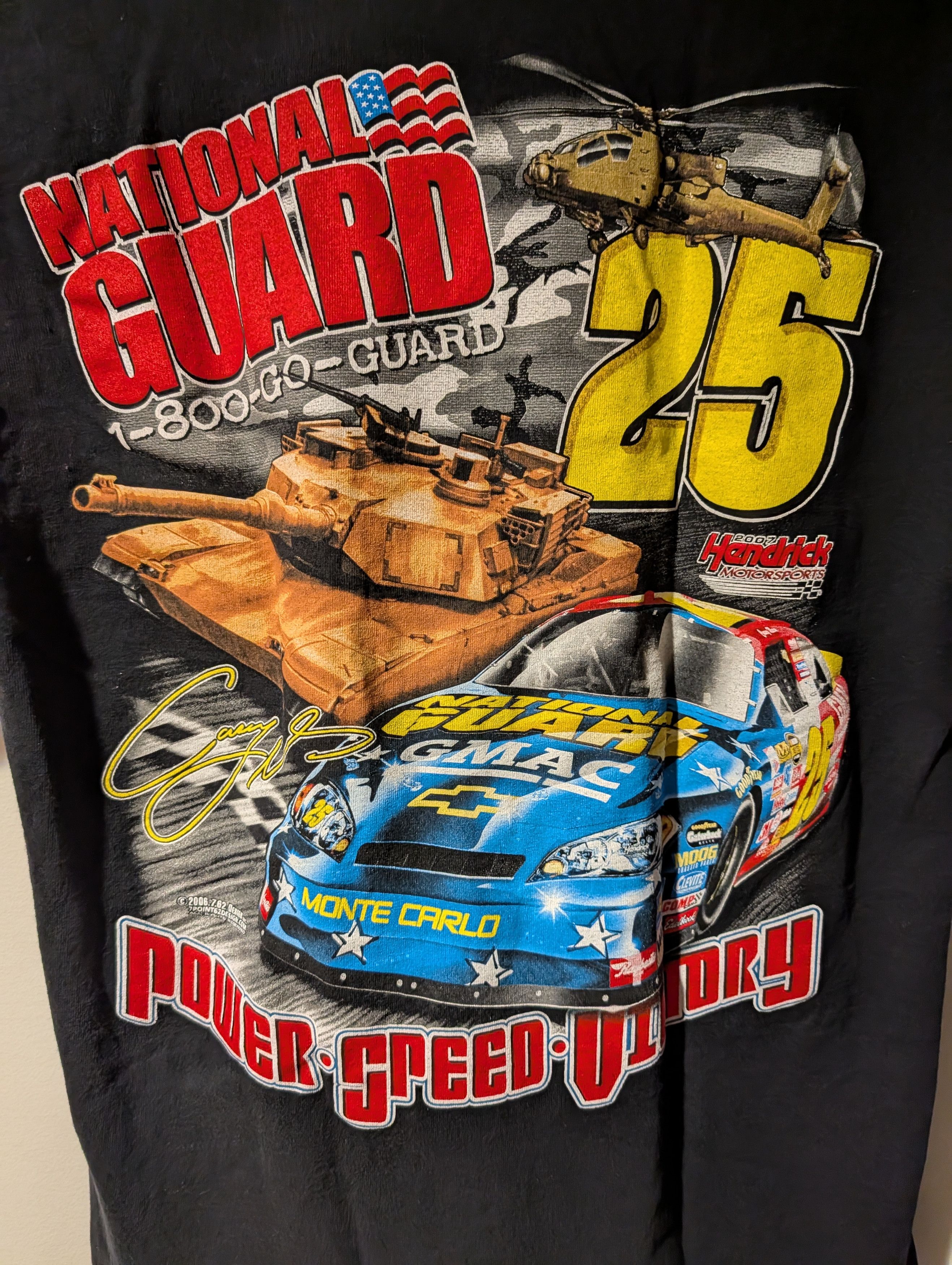 NASCAR Vintage 2007 Nascar National Guard Racing Speedway T-Shirt Size US M / EU 48-50 / 2 - 2 Thumbnail