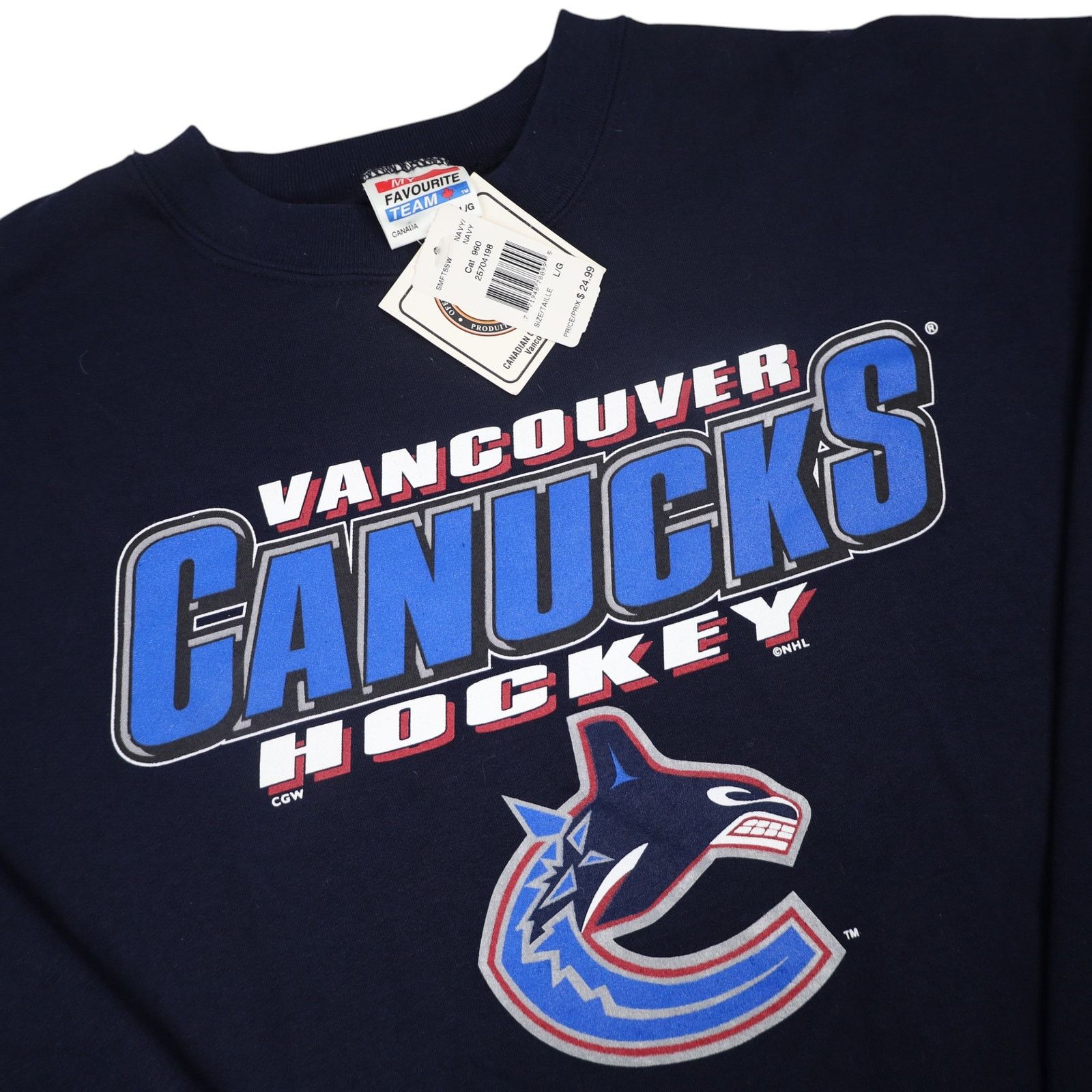 NHL × Vintage VTG NWT Starter Vancouver Canucks Hockey Graphic Sweatshirt Size US L / EU 52-54 / 3 - 4 Thumbnail