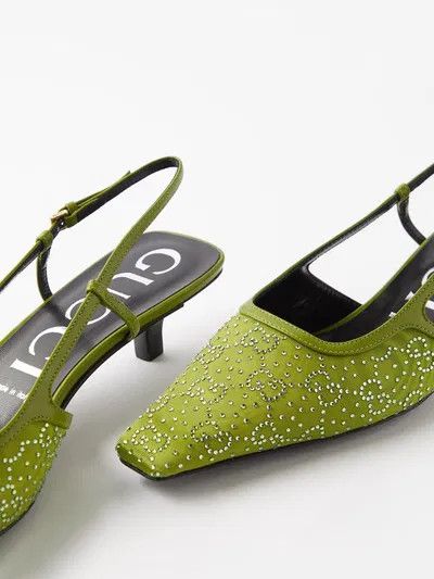Gucci o1s1wg110125 Slingback Pumps in Green Size US 6.5 / IT 36.5 - 4 Thumbnail