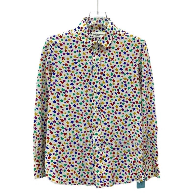 Saint Laurent Paris Saint Laurent Paris Color-Blocked Five-Pointed Star Printe Size US S / EU 44-46 / 1 - 1 Thumbnail
