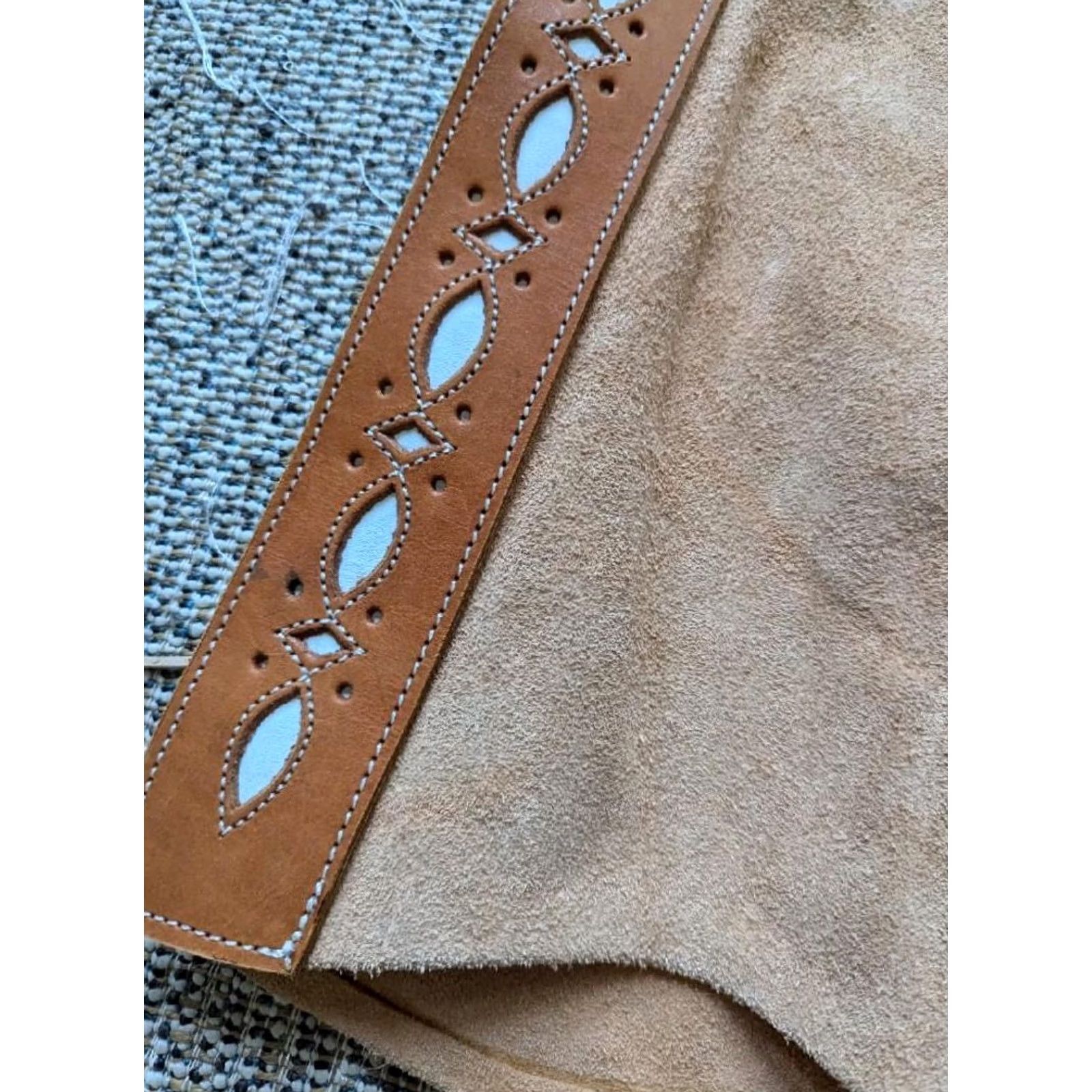 Chaps VINTAGE handcrafted leather chaps Shirt XS/S 30 in Brown 30x26 cowboy suede leather boots? Size 26" / US 2 / IT 38 - 5 Thumbnail
