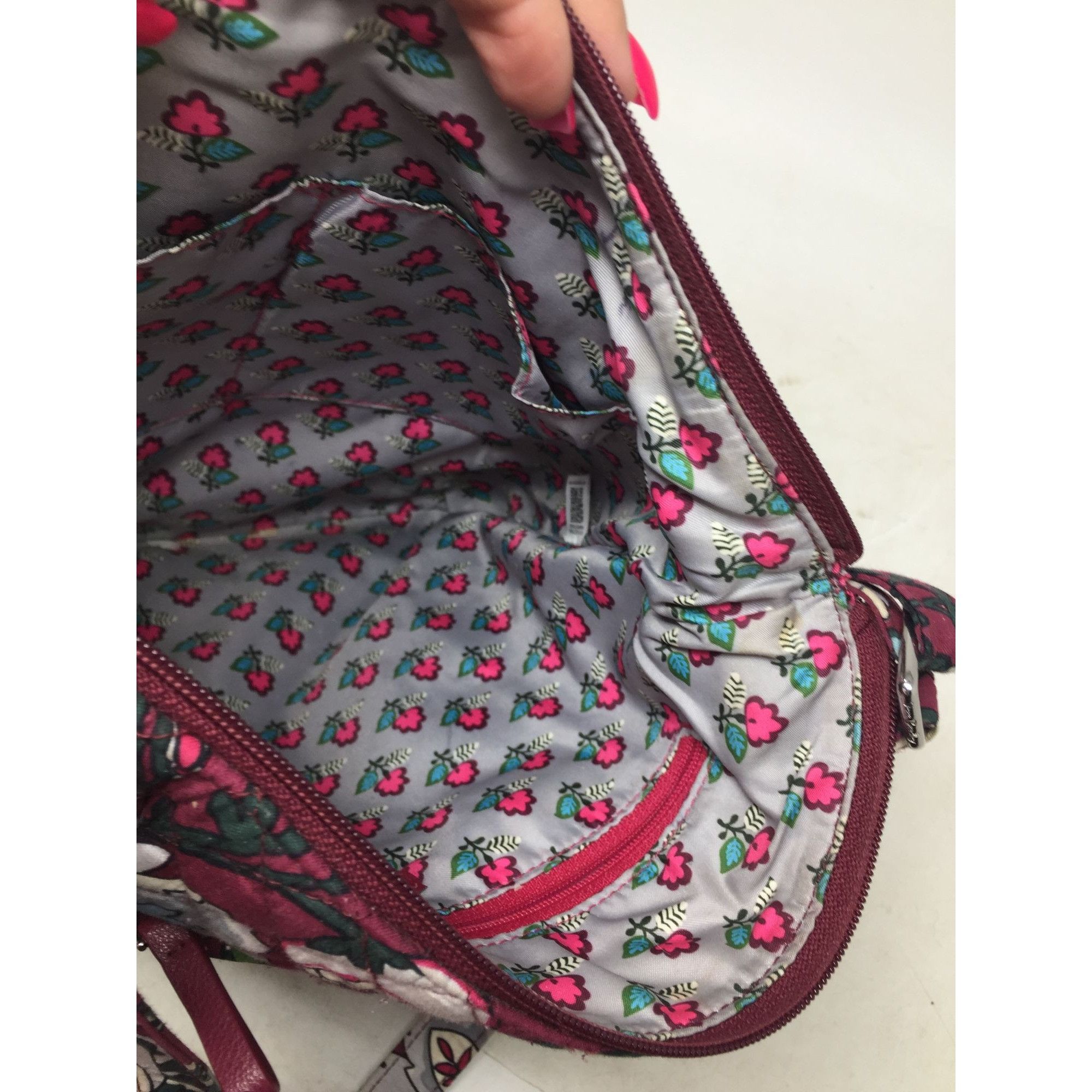 Vera Bradley Women's Vera Bradley Bordeaux Blooms Crossbody Quilted Purse Size ONE SIZE - 6 Thumbnail