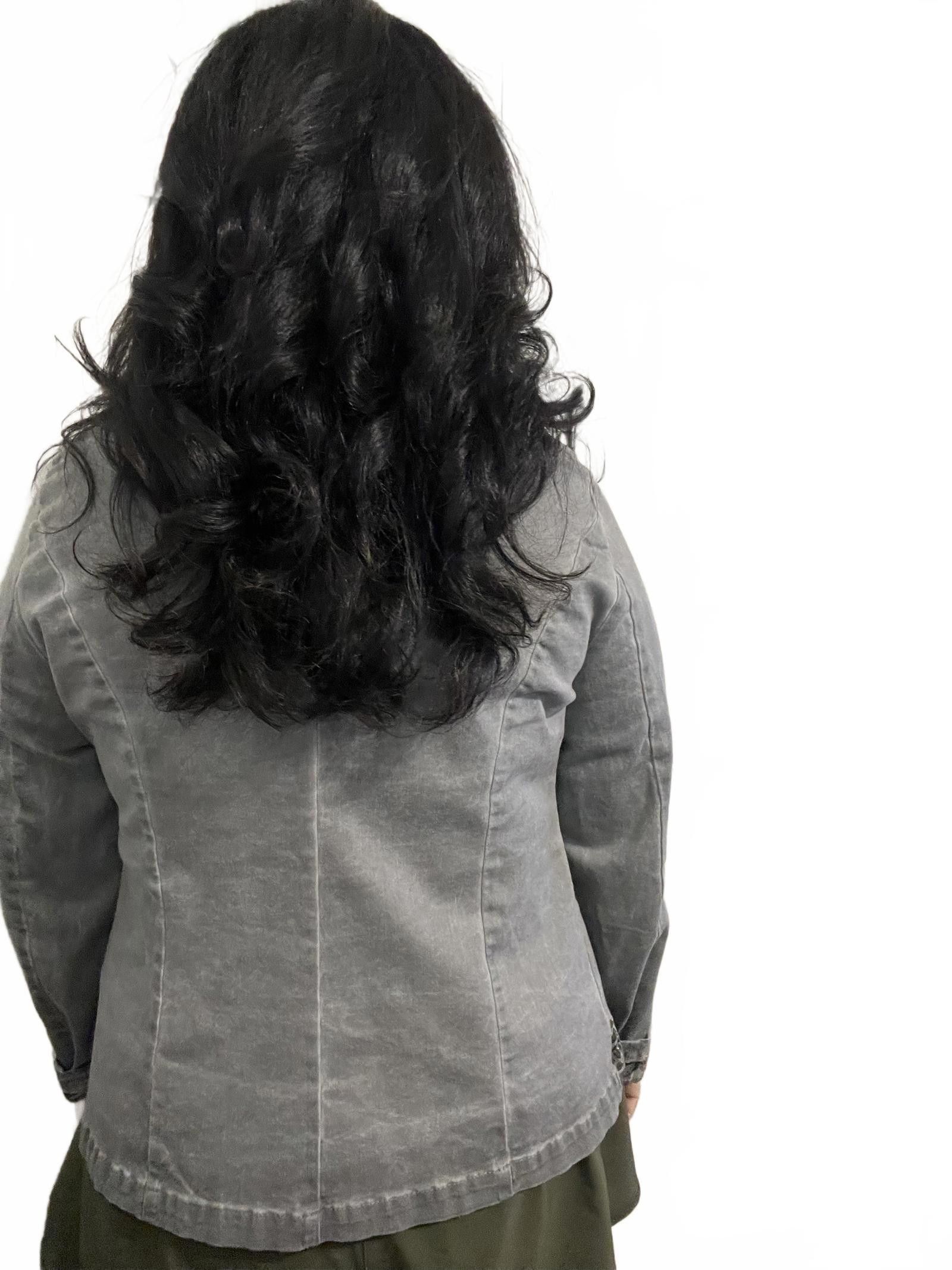 Designer Tempo Paris Embroidered Gray Jacket with Floral Design Size L / US 10 / IT 46 - 3 Thumbnail