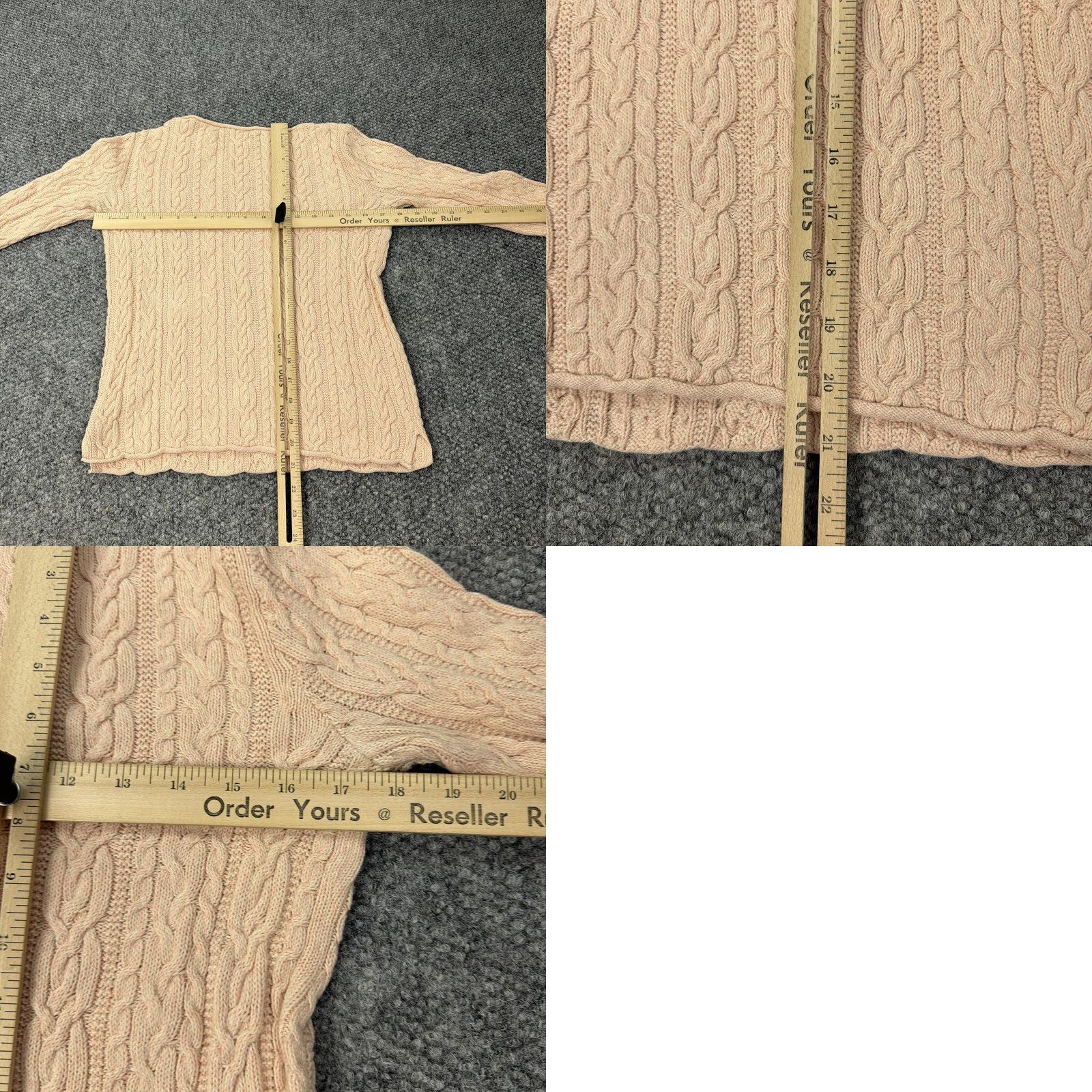 Ralph Lauren Lauren Ralph Lauren Sweater Womens Large Light Pink Cable Knit Cotton Pullover Size L / US 10 / IT 46 - 8 Thumbnail