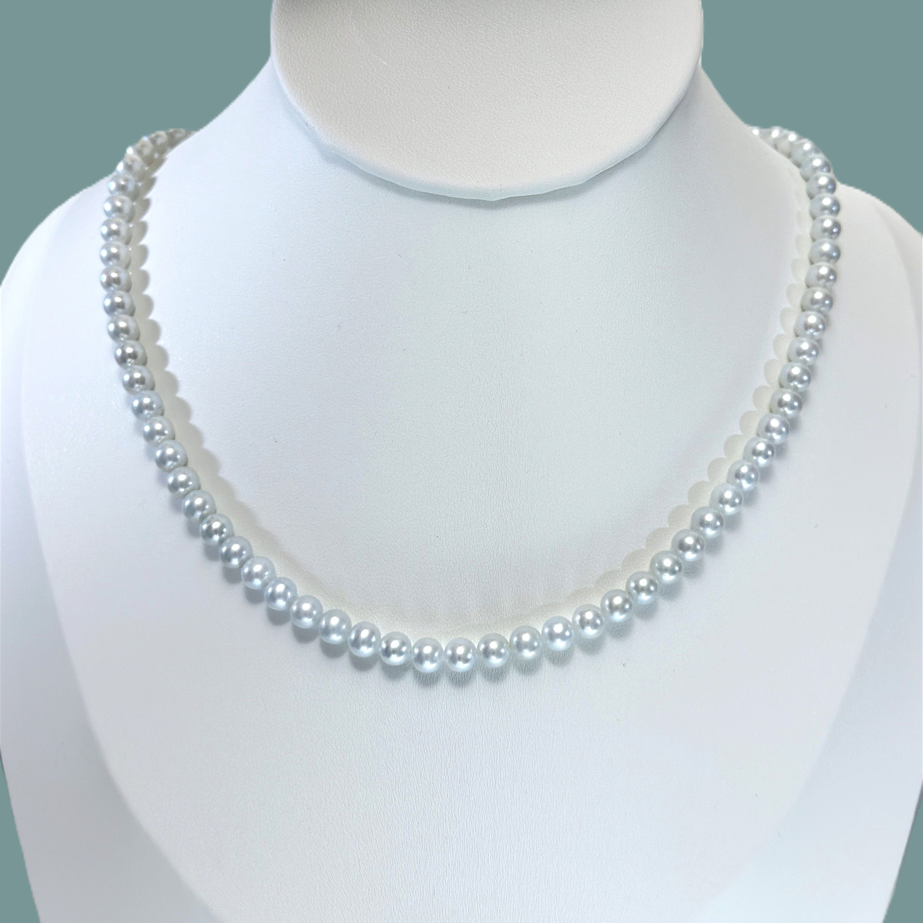 Designer Cold Blue Pearl Necklace Size ONE SIZE - 11 Thumbnail