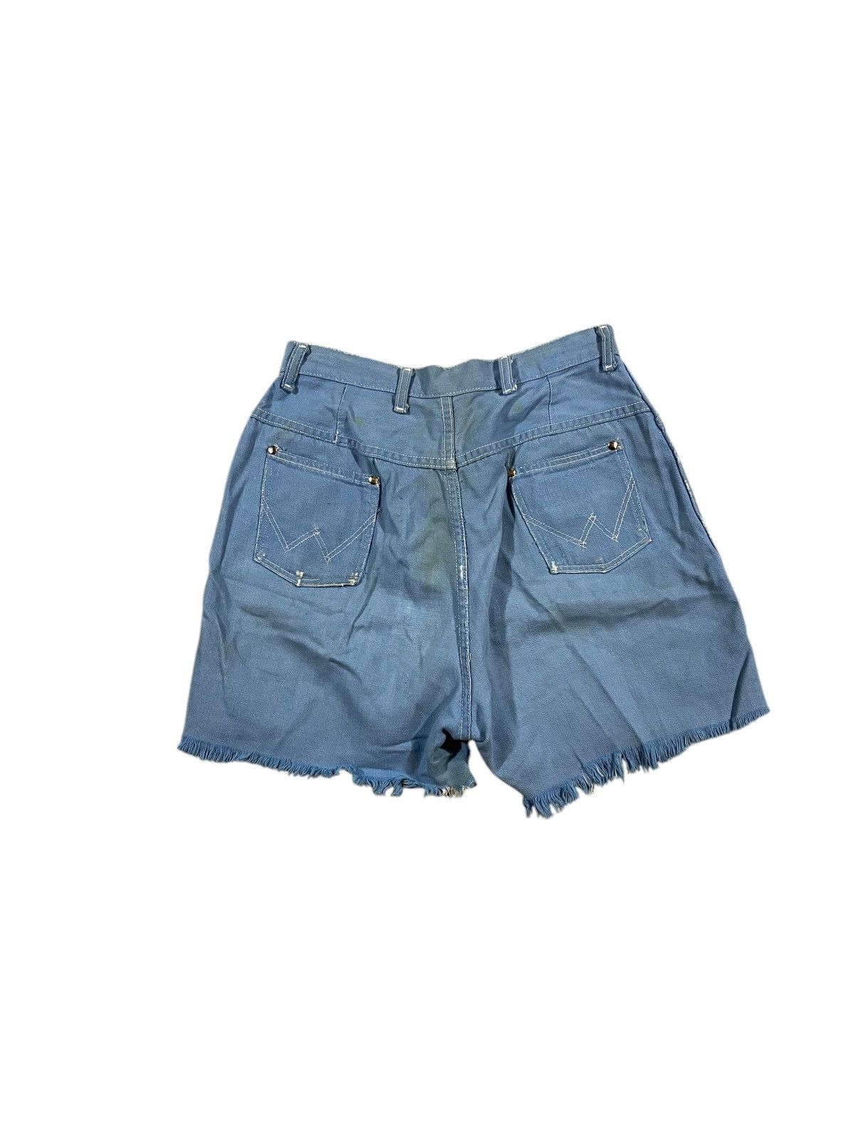 Vintage × Wrangler Vintage 60s Wrangler Blue Bell Jean Shorts Jorts Faded Blue Size 29" - 2 Thumbnail