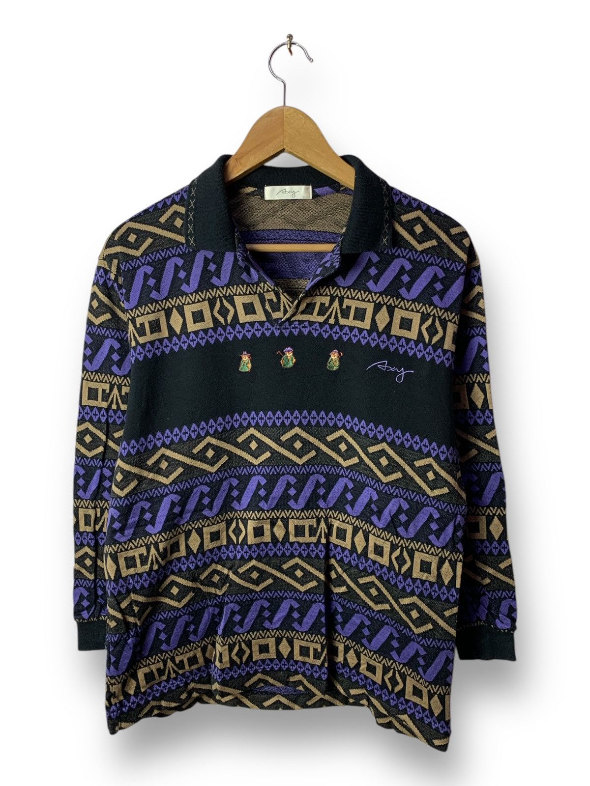 Japanese Brand 🔥 Vintage 90s Japanese Brand Axy Polo Knitwear Size US M / EU 48-50 / 2 - 1 Thumbnail