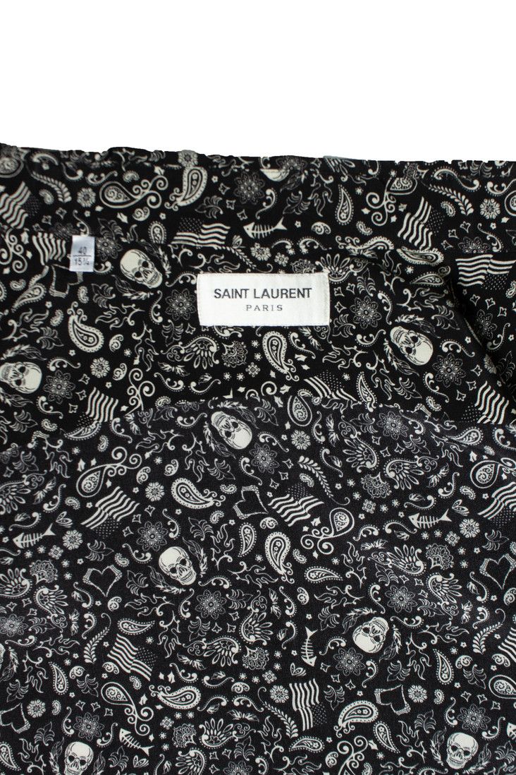 Saint Laurent Paris Saint Laurent, Black skull and paisley printed shirt 2018 Size US M / EU 48-50 / 2 - 5 Thumbnail