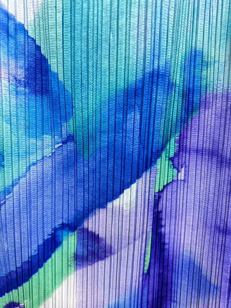 Issey Miyake Issey Miyake Blue watercolor cardigan Size L / US 10 / IT 46 - 2 Thumbnail