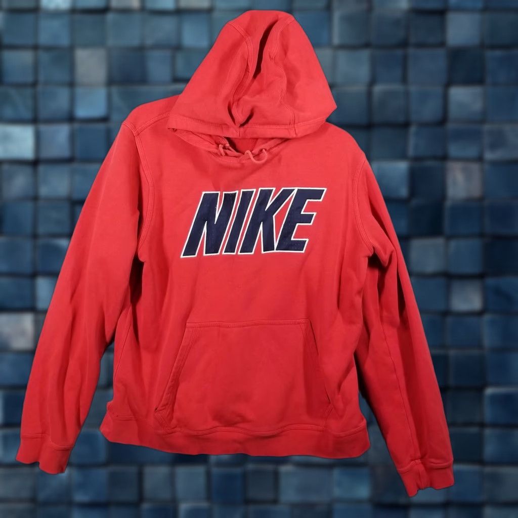 Nike Nike Hoodie Mens Large Red Pullover Fleece Graphic Print Big Spell Out 576978-657 Nike Sportswear Size US L / EU 52-54 / 3 - 1 Thumbnail
