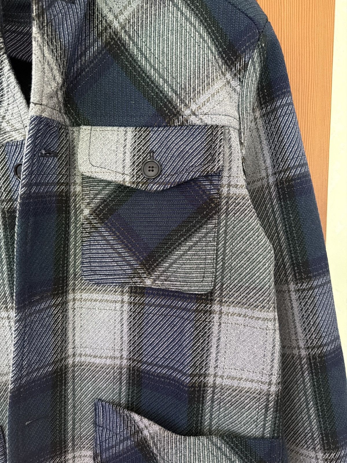 Acne Studios Acne Studios blue gray plaid wool blend coat Size US L / EU 52-54 / 3 - 4 Thumbnail
