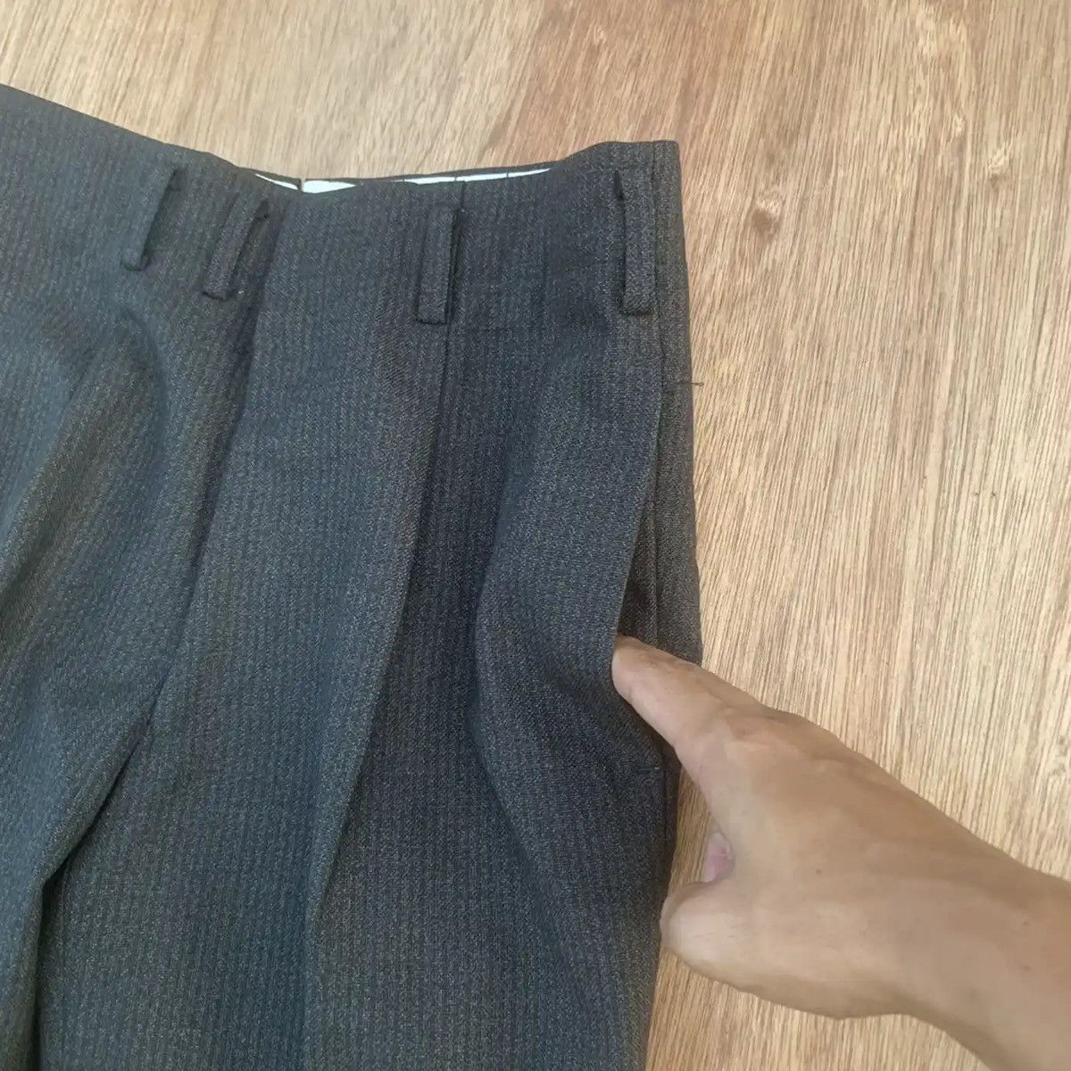 Round Two × Vintage 🍁 SALE 🍁 GABARDINE TROUSERS BLANK TALON RARE PANTS Size US 27 - 7 Thumbnail