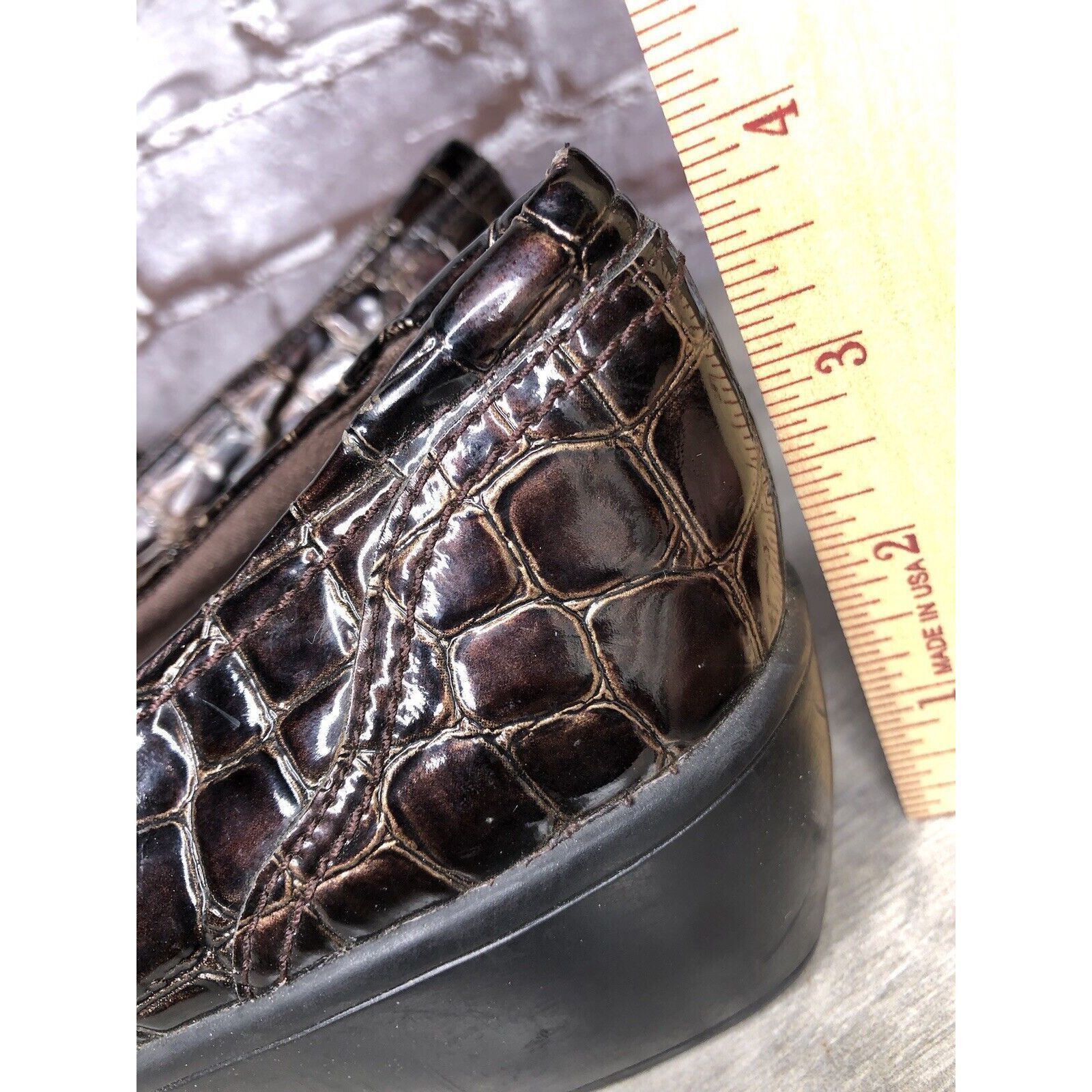 Clarks Clarks Bendables Brown Patent Leather Croc Embossed Clogs Wo Size US 12 / IT 42 - 13 Thumbnail