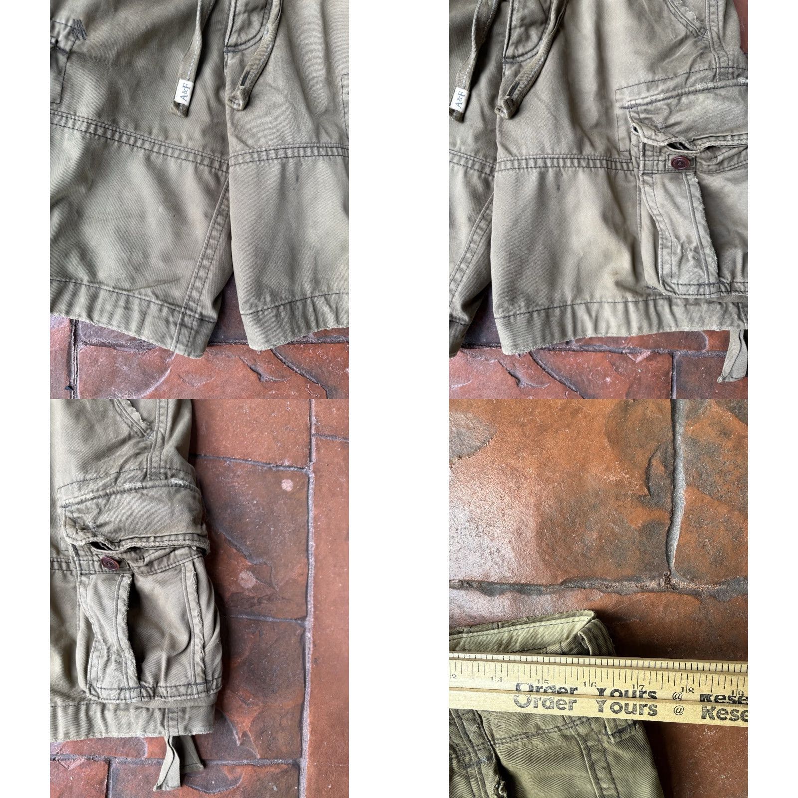 Abercrombie & Fitch Abercrombie & Fitch Cargo Shorts Men 30 Drawstring Army Green Cargo Pocket Vintage? No Distressed? No - use as specified Size US 30 / EU 46 - 8 Thumbnail