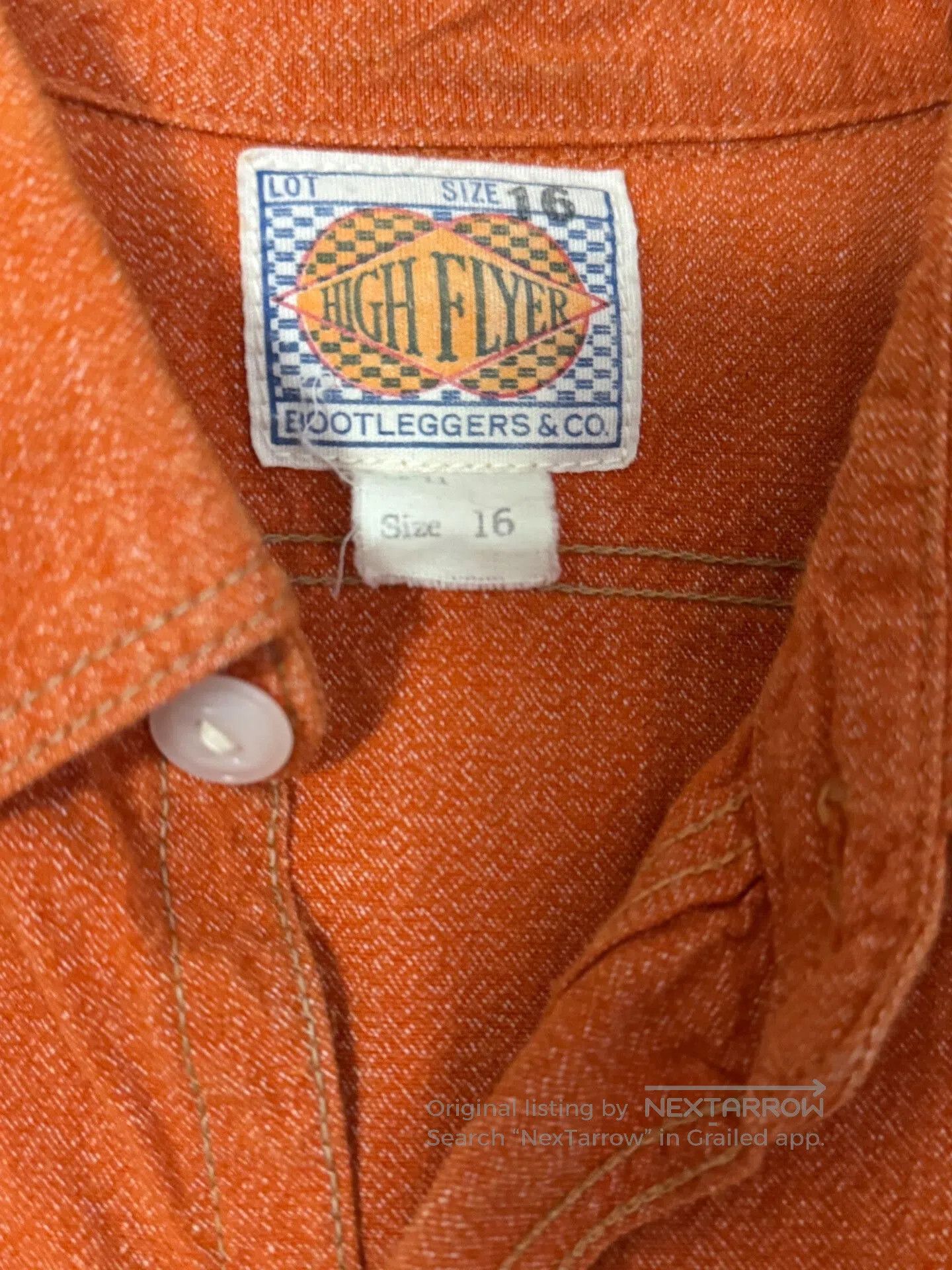 Freewheelers Orange Pepper Salt Fabric Shirt. Size US XL / EU 56 / 4 - 3 Thumbnail