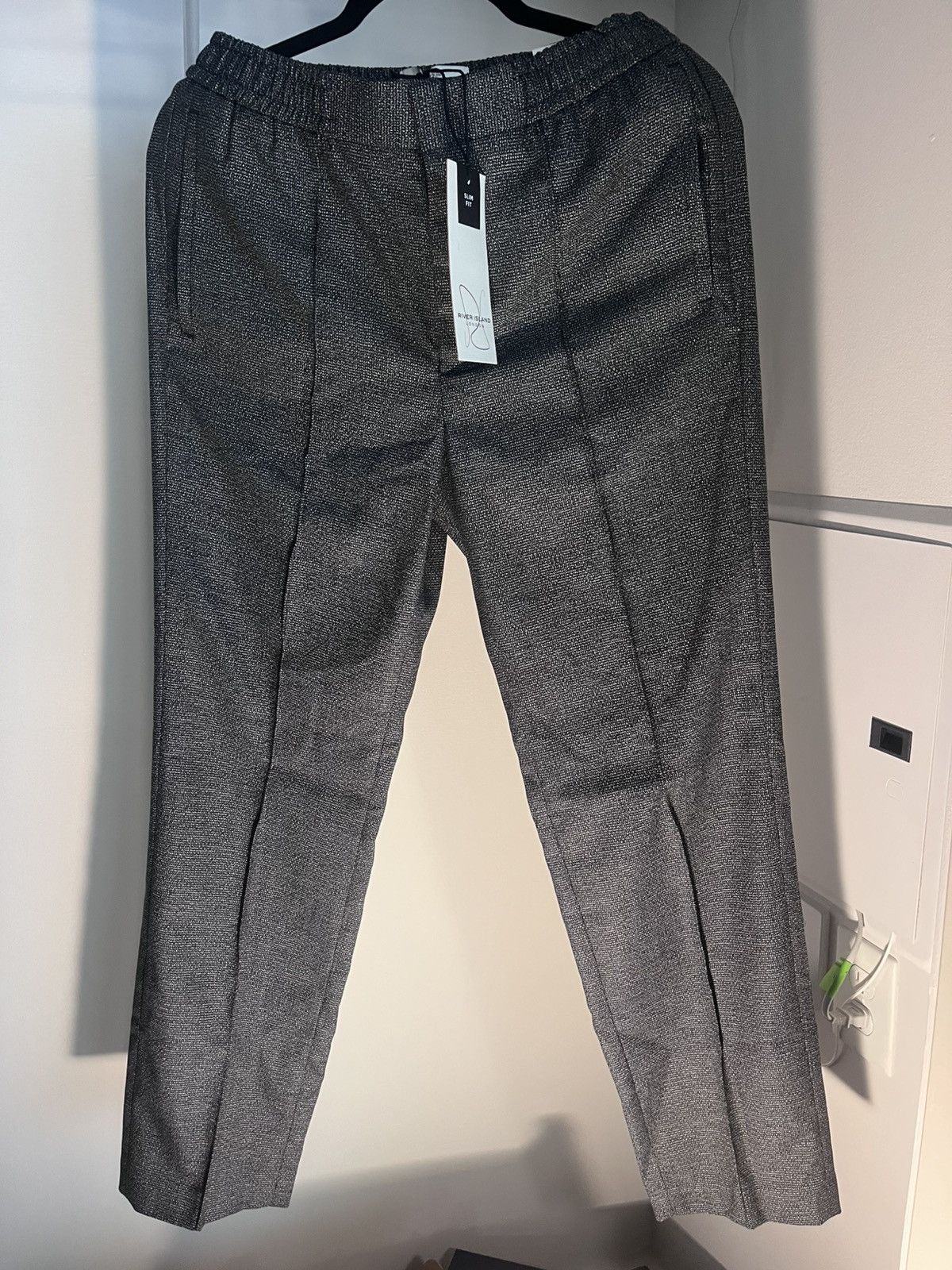 River Island Men’s River Island Black/Grey Smart Pants/Trousers Size US 30 / EU 46 - 1 Thumbnail