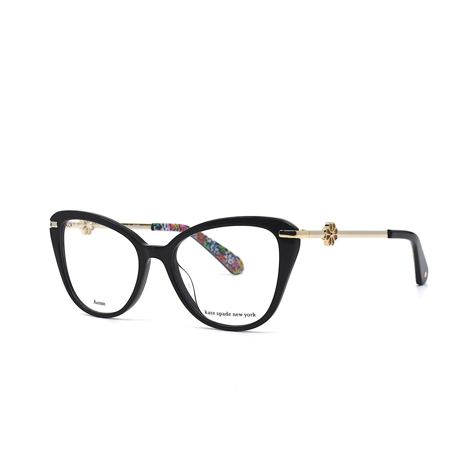Kate Spade NEW KATE SPADE FLAVIA 807 BLACK GOLD EYEGLASSES FRAME Size ONE SIZE - 4 Thumbnail