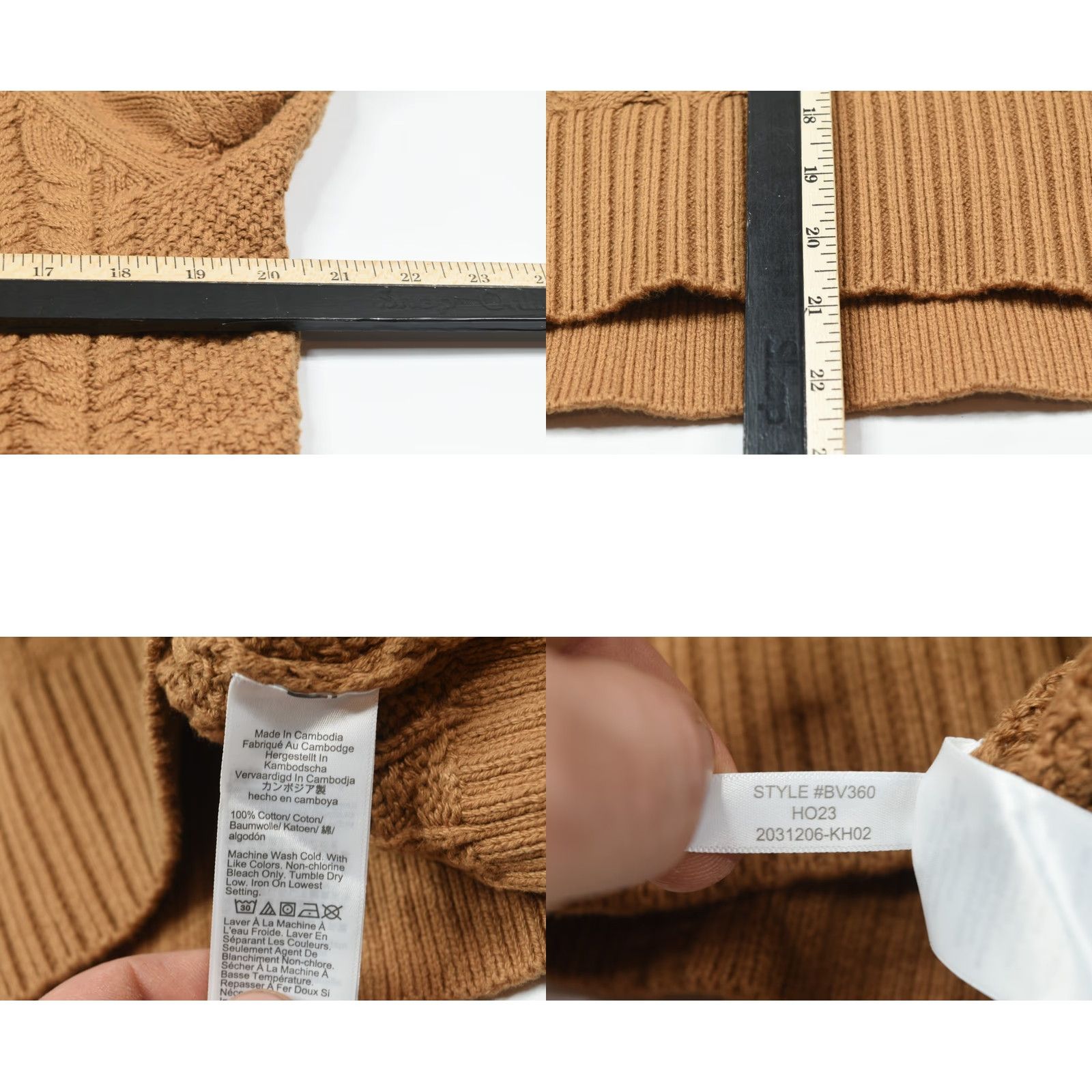 J.Crew J.Crew Cableknit Sweater Brown Cotton Long Sleeve Pullover Relaxed Womens Small S Crew Neck Casual Knit Pullover Winter Fall Spring Womens Size S / US 4 / IT 40 - 8 Thumbnail