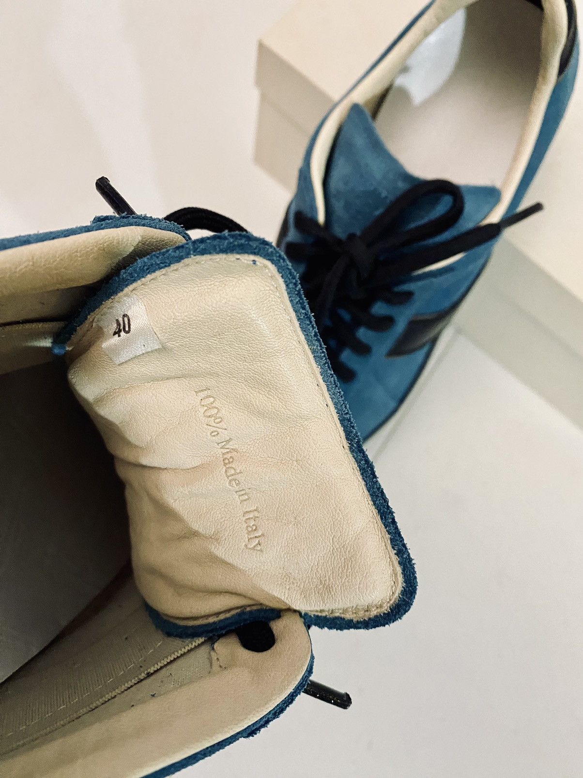 Maison Margiela Maison Margiela 22 🇮🇹 Teal Brush Suede Single Stitch GATs New Size US 7 / EU 40 - 3 Thumbnail