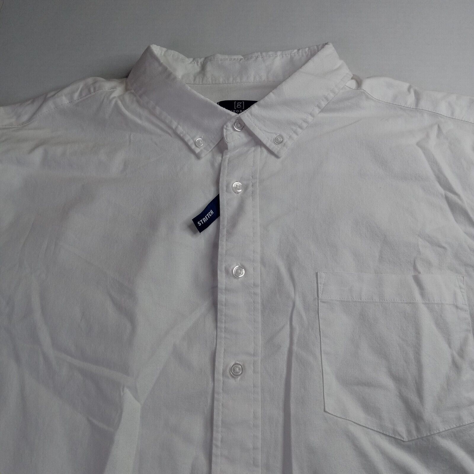 George George Poplin Shirt Men's 3XL (54-56) White Classic Fit Size US XXL / EU 58 / 5 - 2 Thumbnail