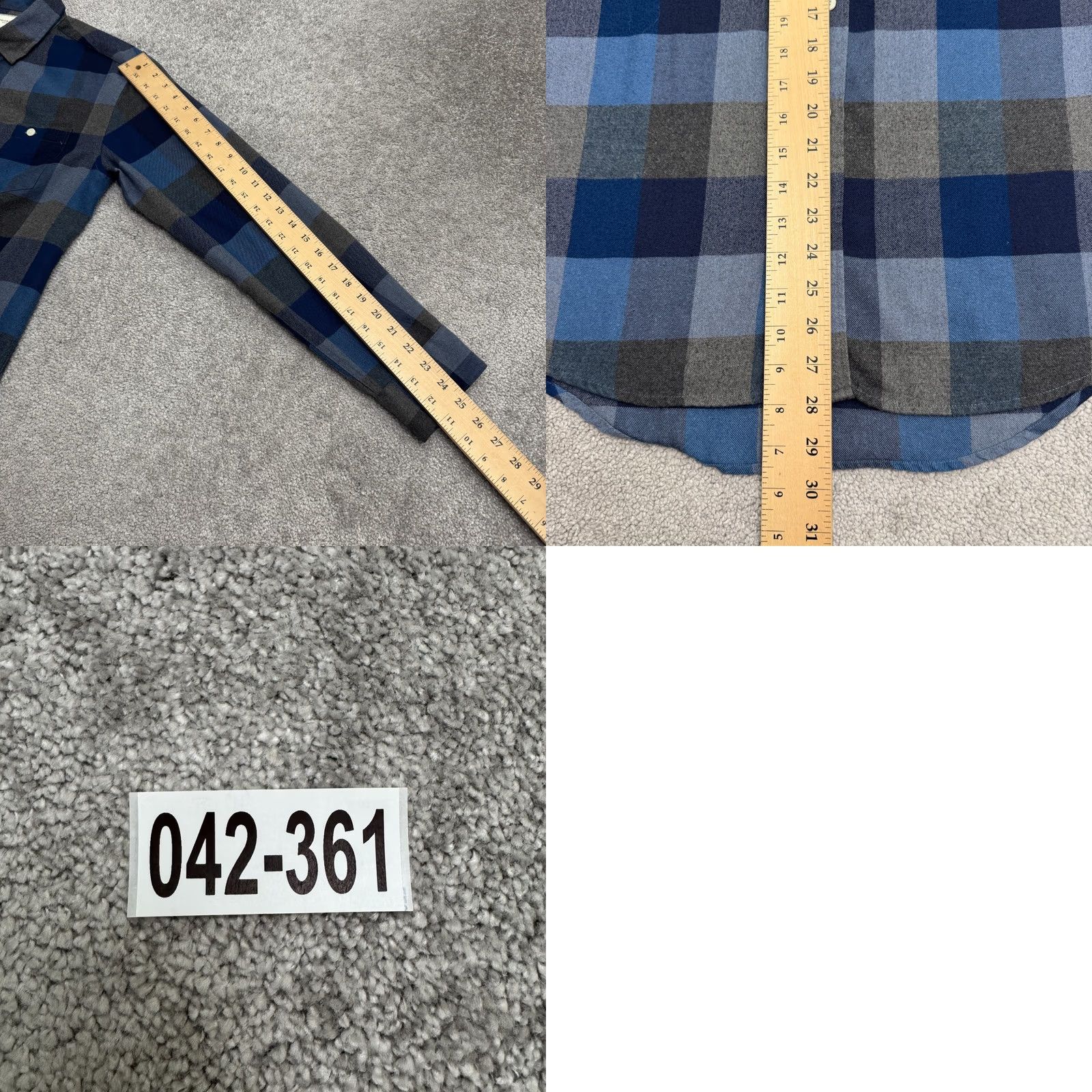 Vintage 7 Diamonds Shirt Mens Medium Blue Gray Buffalo Plaid Flannel Button Down Casual Workwear Western Size US M / EU 48-50 / 2 - 10 Thumbnail