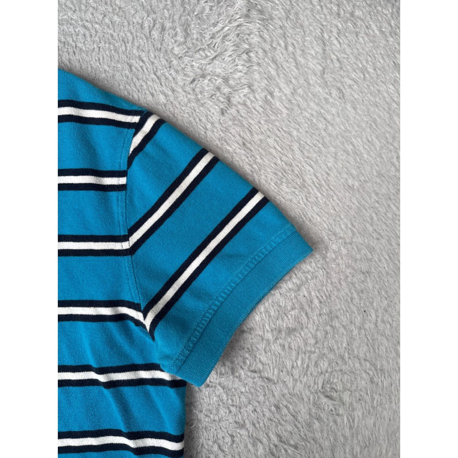 Tommy Hilfiger Tommy Hilfiger Shirt Men Large Blue White Stripe Cotton Custom Fit Polo Golf Mens Size US L / EU 52-54 / 3 - 2 Thumbnail